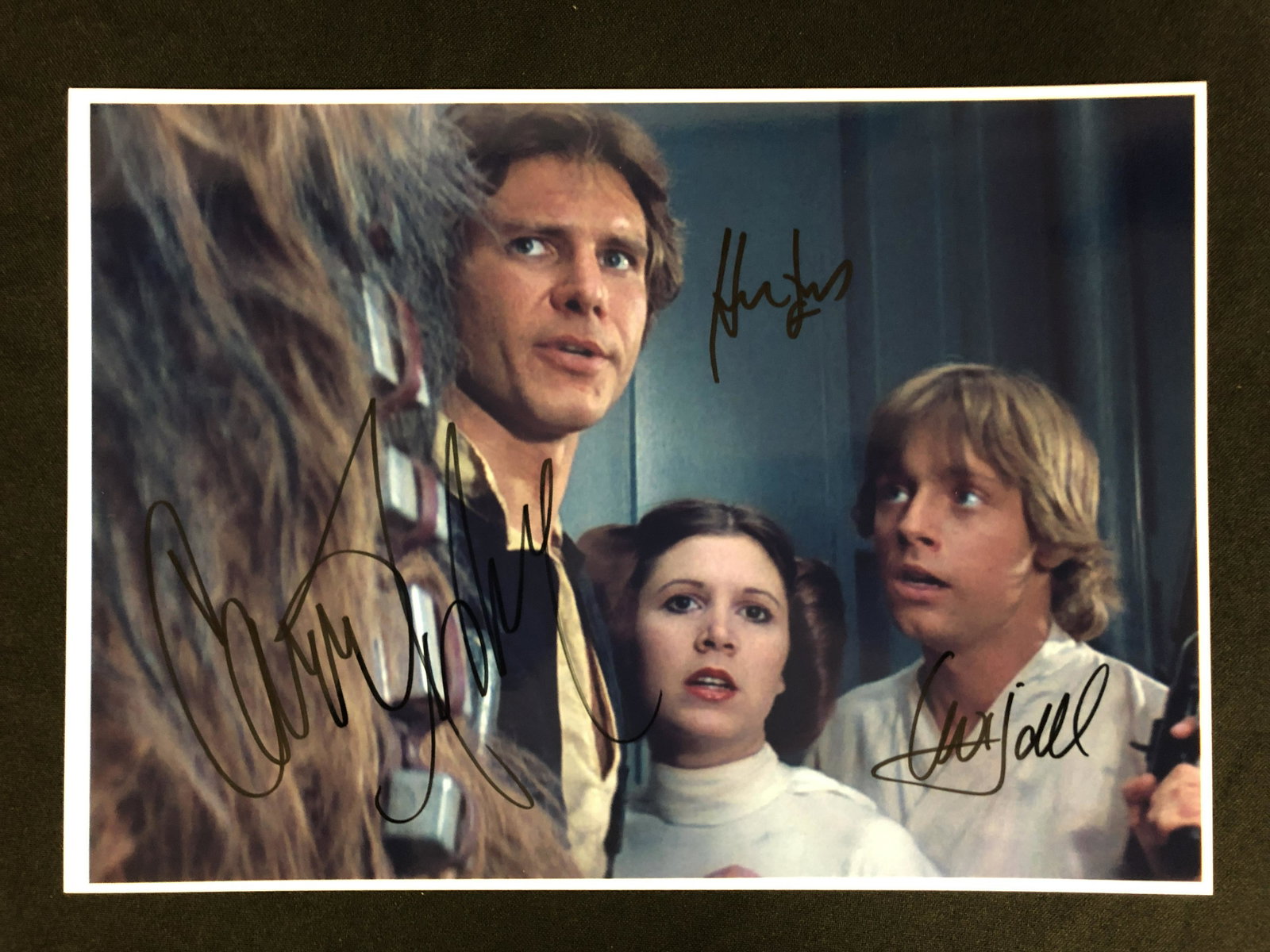 STAR WARS CAST (FISHER, HAMILL, FORD) SIGNED 8 X 10 (RA COA): STAR WARS CAST (FISHER, HAMILL, FORD) SIGNED 8 X 10 (RA COA)