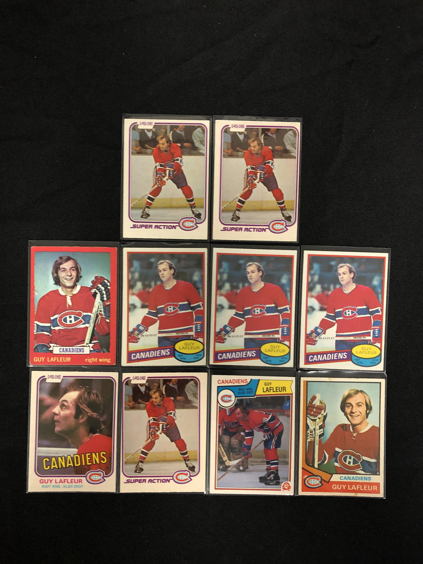 VINTAGE GUY LAFLEUR HOCKEY CARD LOT: VINTAGE GUY LAFLEUR HOCKEY CARD LOT