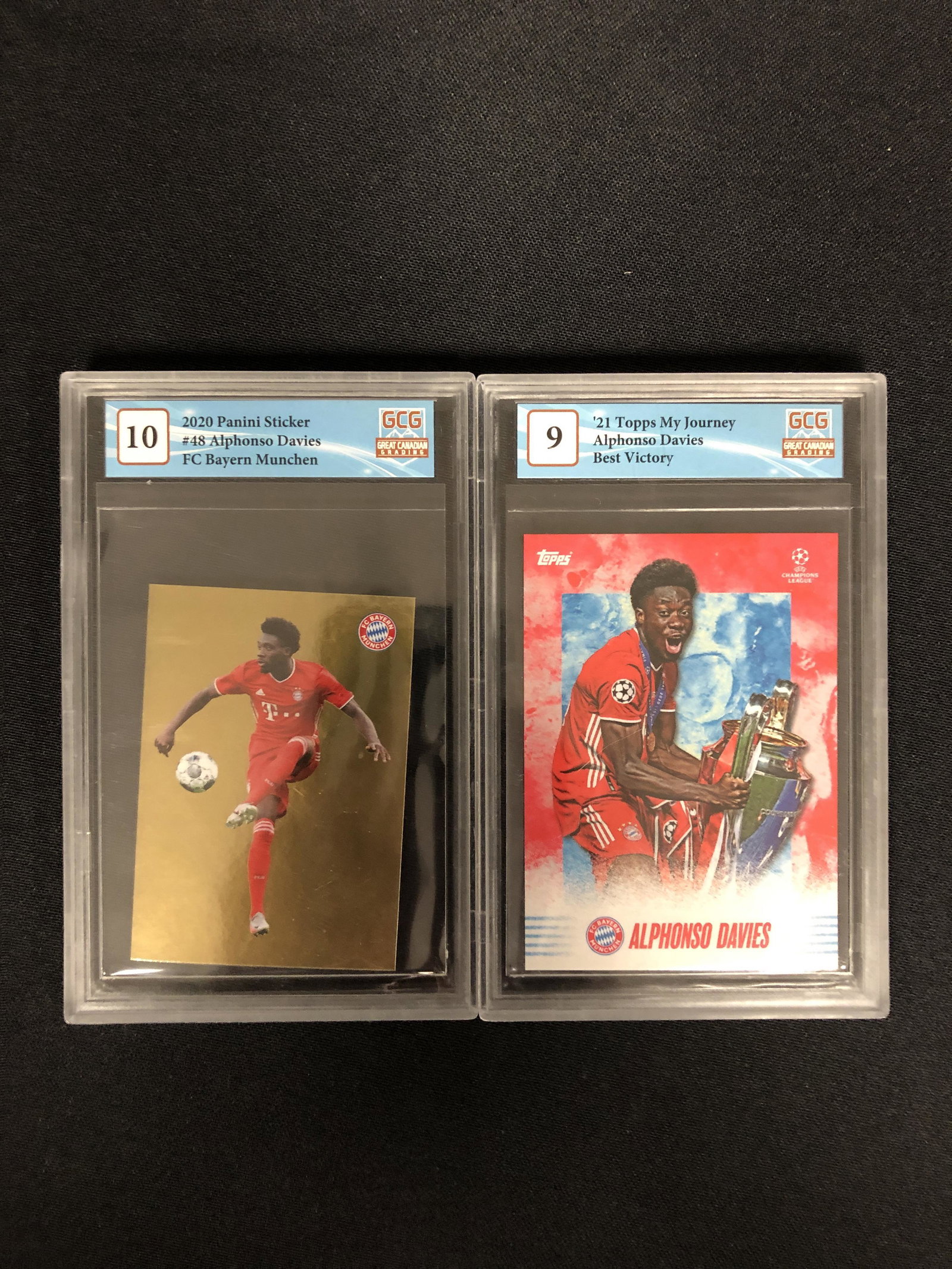 GCG GRADED ALPHONSO DAVIES SOCCER CARD LOT: GCG GRADED ALPHONSO DAVIES SOCCER CARD LOT