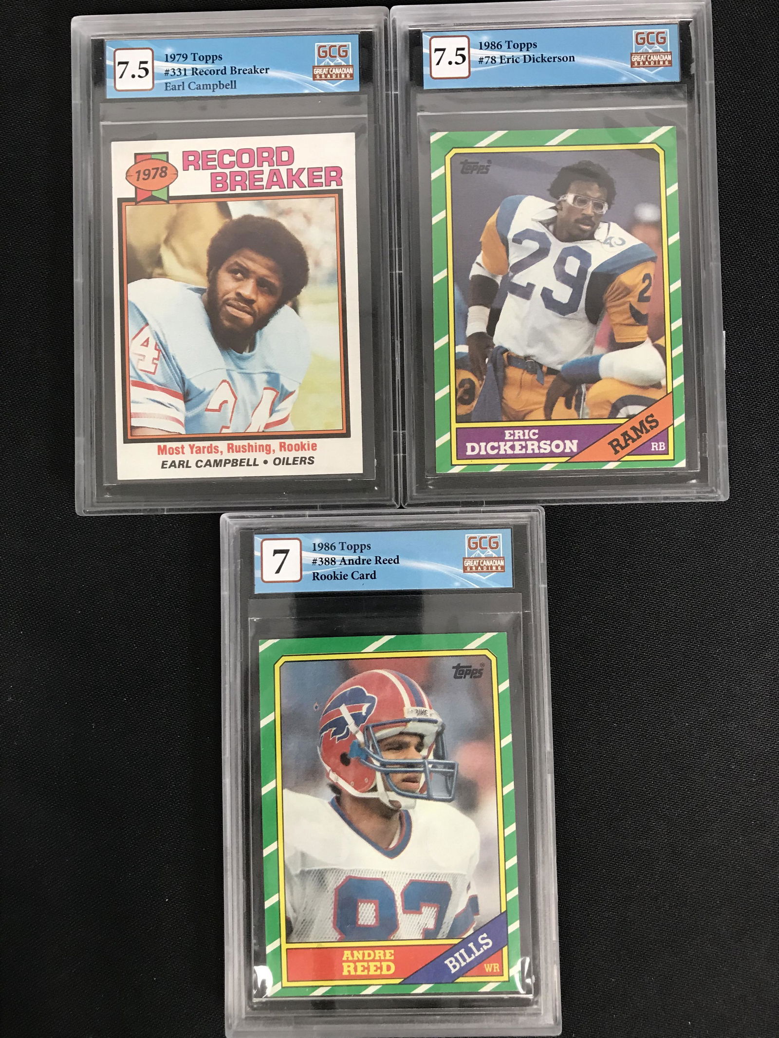 LOT OF GCG GRADED FOOTBALL CARDS WITH ANDRE REED ROOKIE CARD (1 of 1)