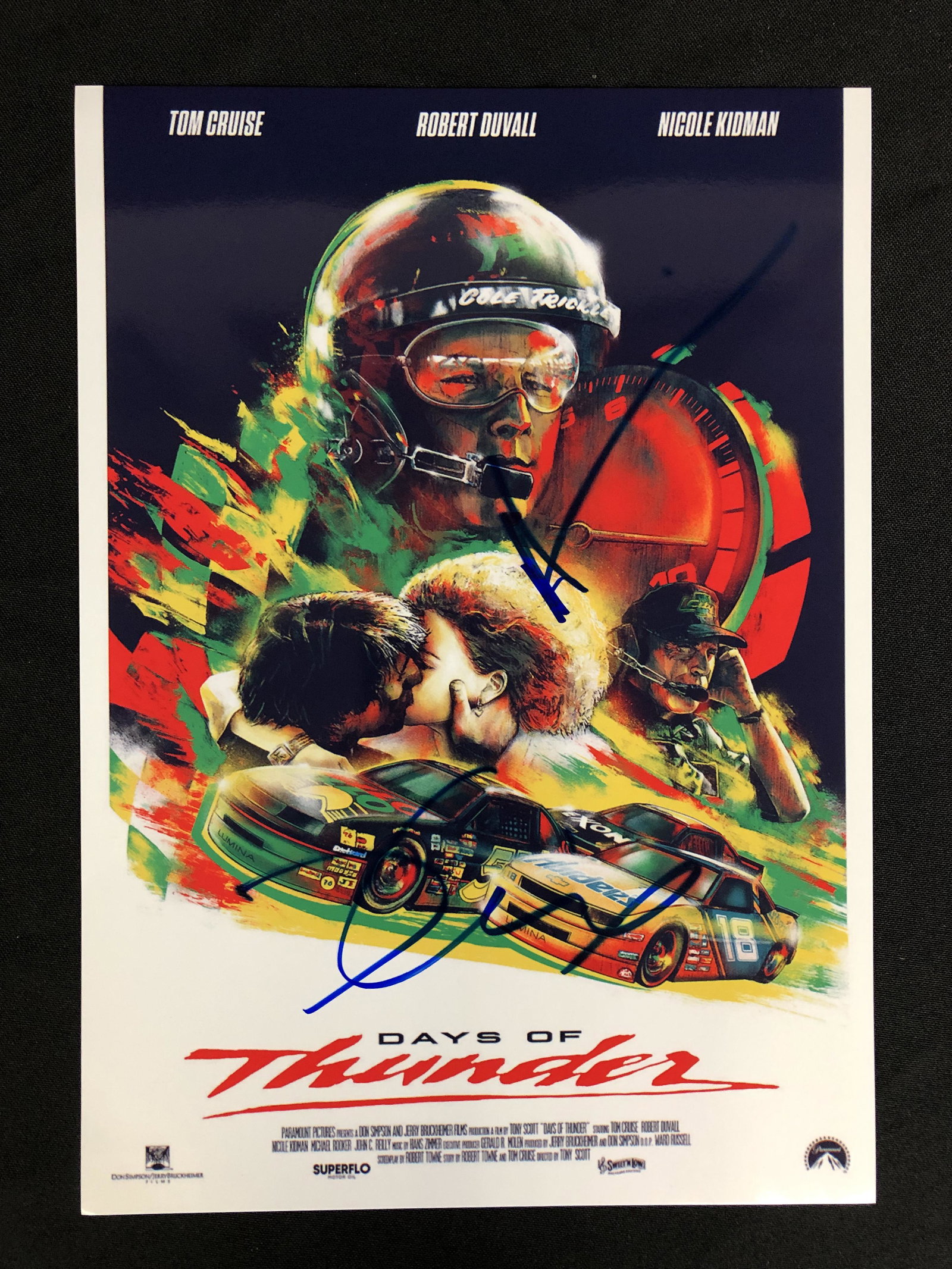 TOM CRUISE SIGNED DAYS OF THUNDER 8 X 10 (RA COA): TOM CRUISE SIGNED DAYS OF THUNDER 8 X 10 (RA COA)