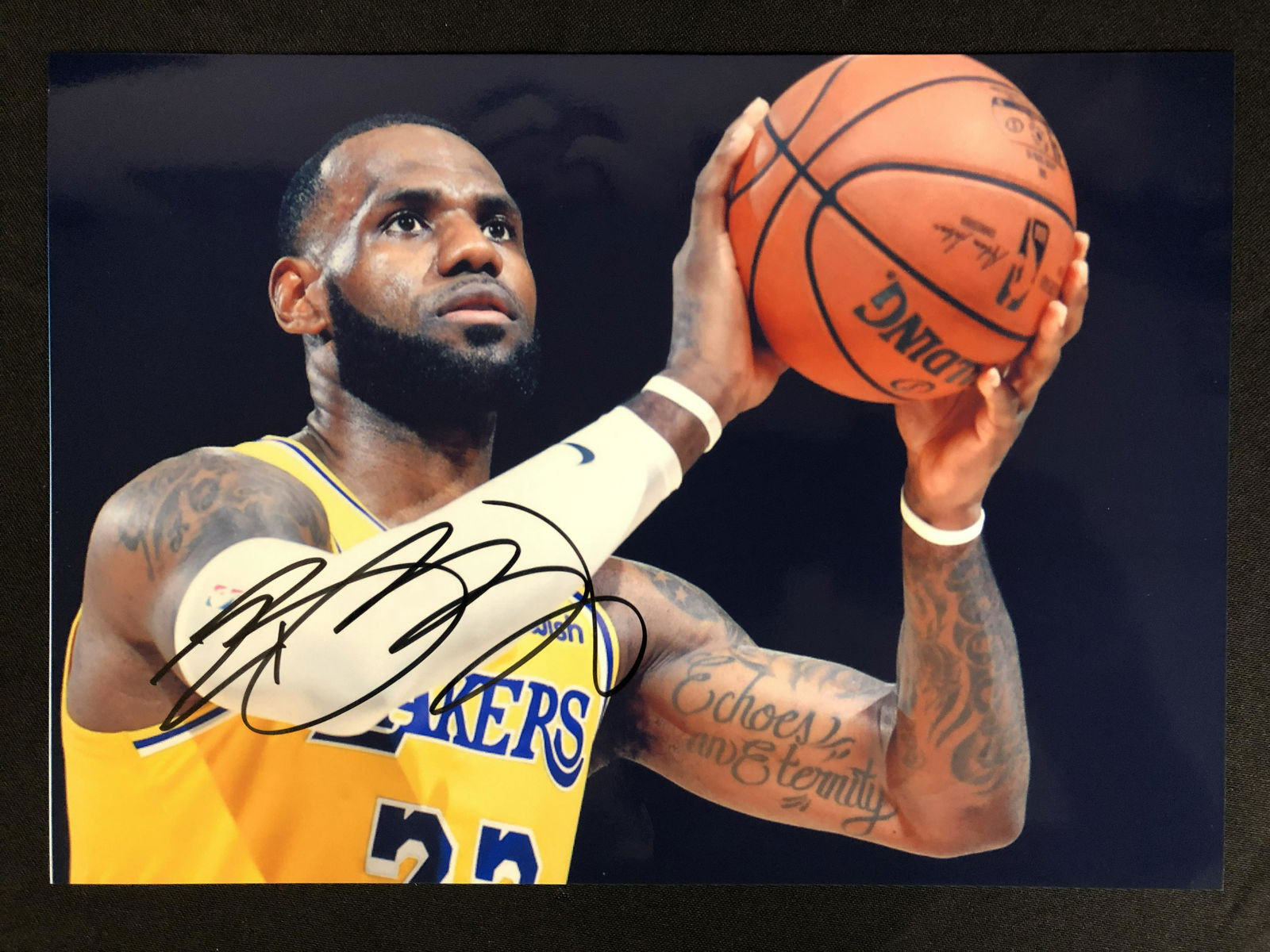 LEBRON JAMES SIGNED L.A LAKERS 8 X 10 (RA COA) (1 of 2)