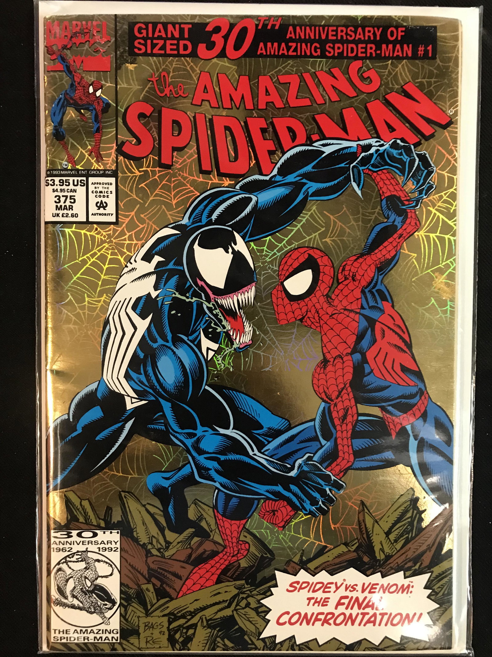 MARVEL COMICS 30TH ANNIVERSARY THE AMAZING SPIDER-MAN NO.375: MARVEL COMICS 30TH ANNIVERSARY THE AMAZING SPIDER-MAN NO.375