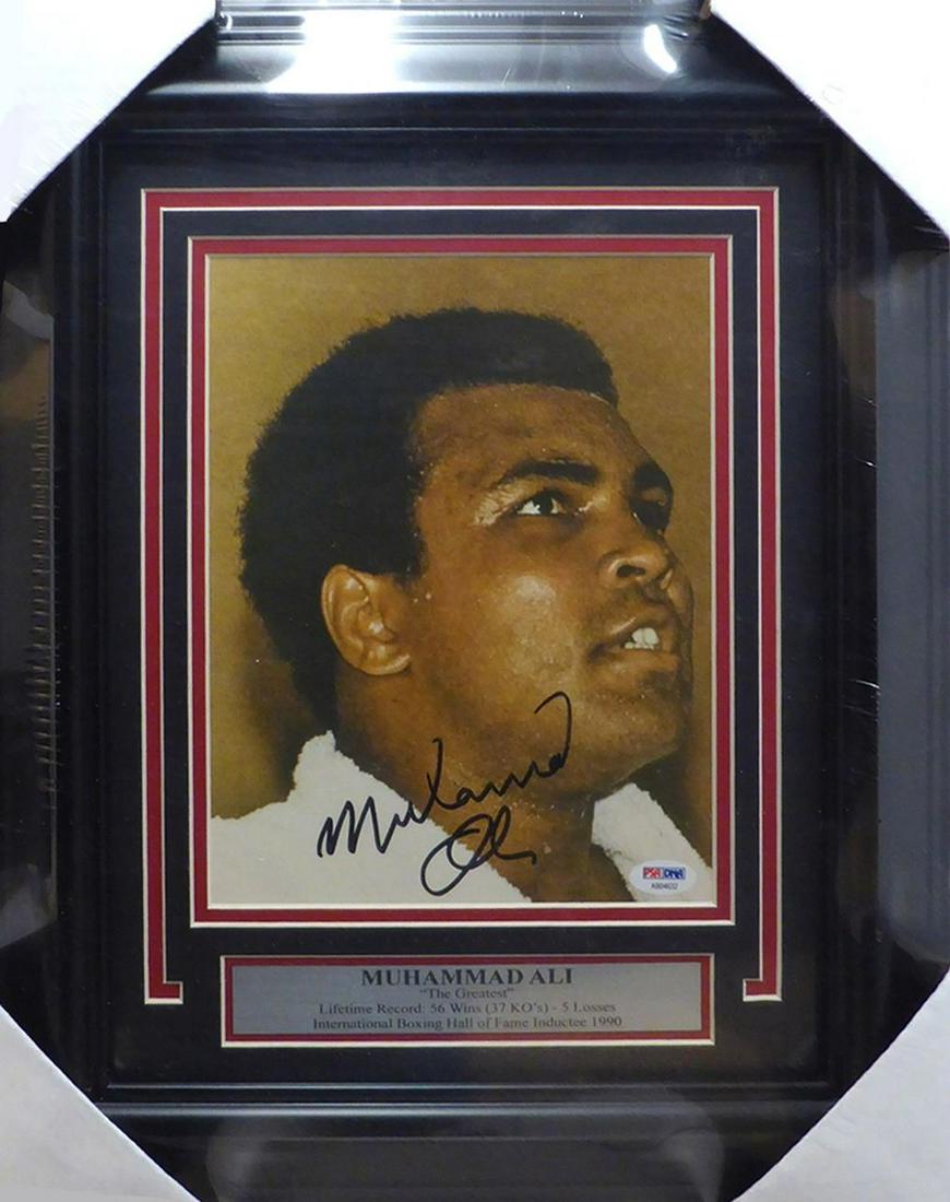 MUHAMMAD ALI SIGNED AND CUSTOM FRAMED 16 X 20 (PSA COA) (1 of 1)