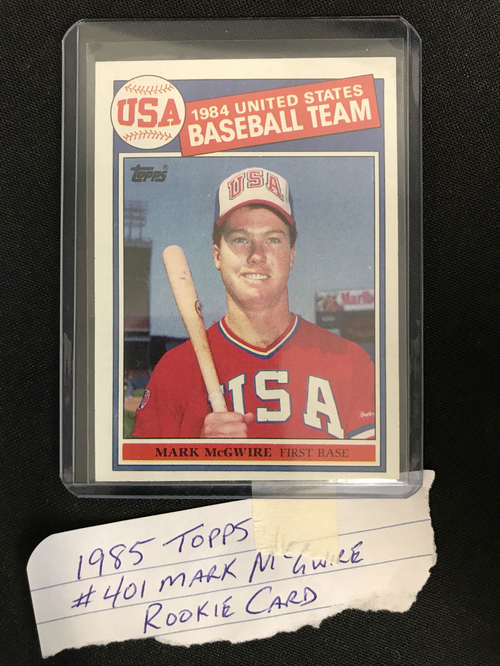 1985 TOPPS BASEBALL MARK MCGWIRE ROOKIE CARD (1 of 1)