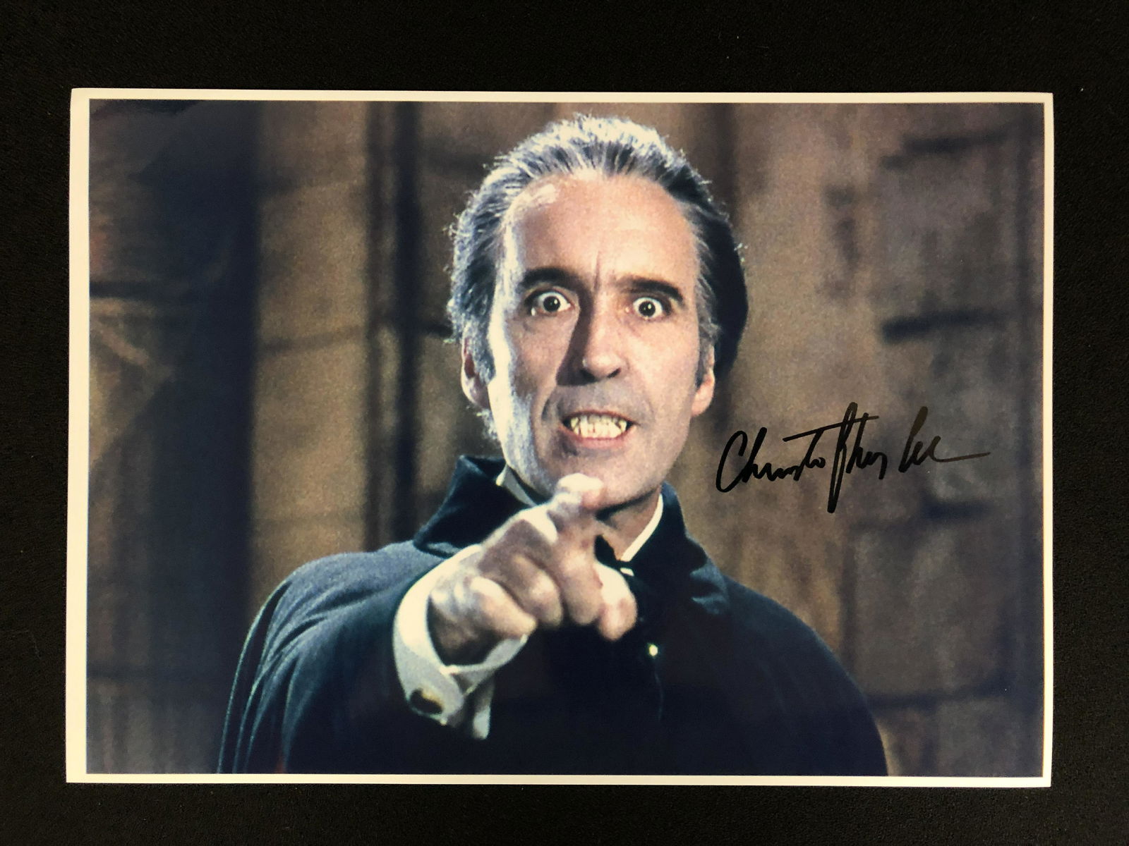 CHRISTOPHER LEE SIGNED DRACULA 8 X 10 (RA COA) (1 of 2)