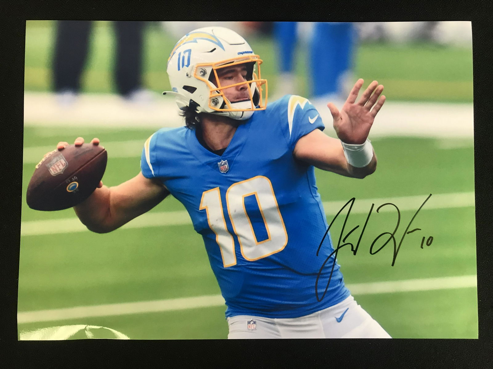 JUSTIN HERBERT SIGNED SAN DIEGO CHARGERS 8 X 10 (RA COA) (1 of 2)