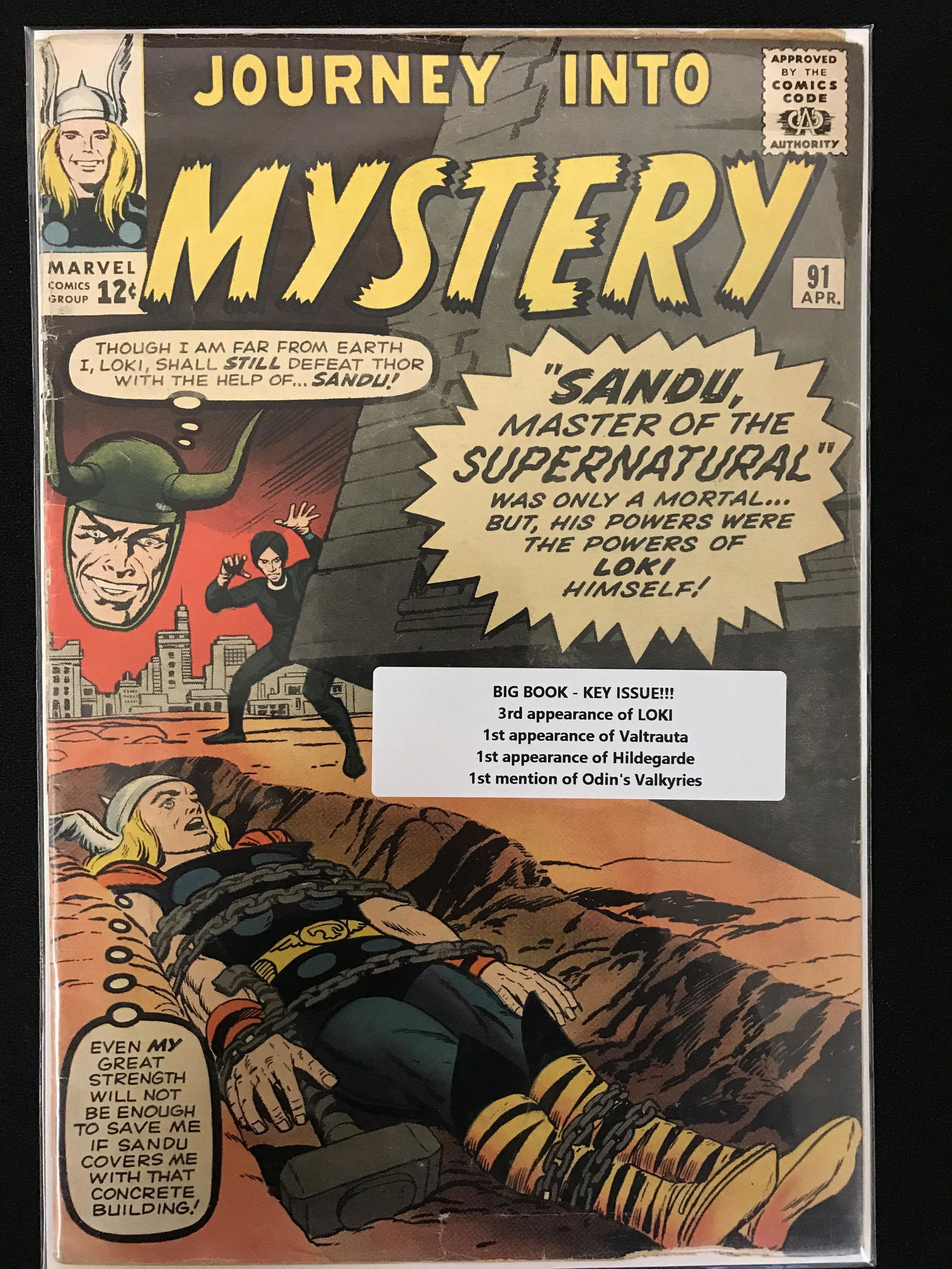 JOURNEY INTO MYSTERY #91 MARVEL COMICS BIG KEY ISSUE (1 of 1)