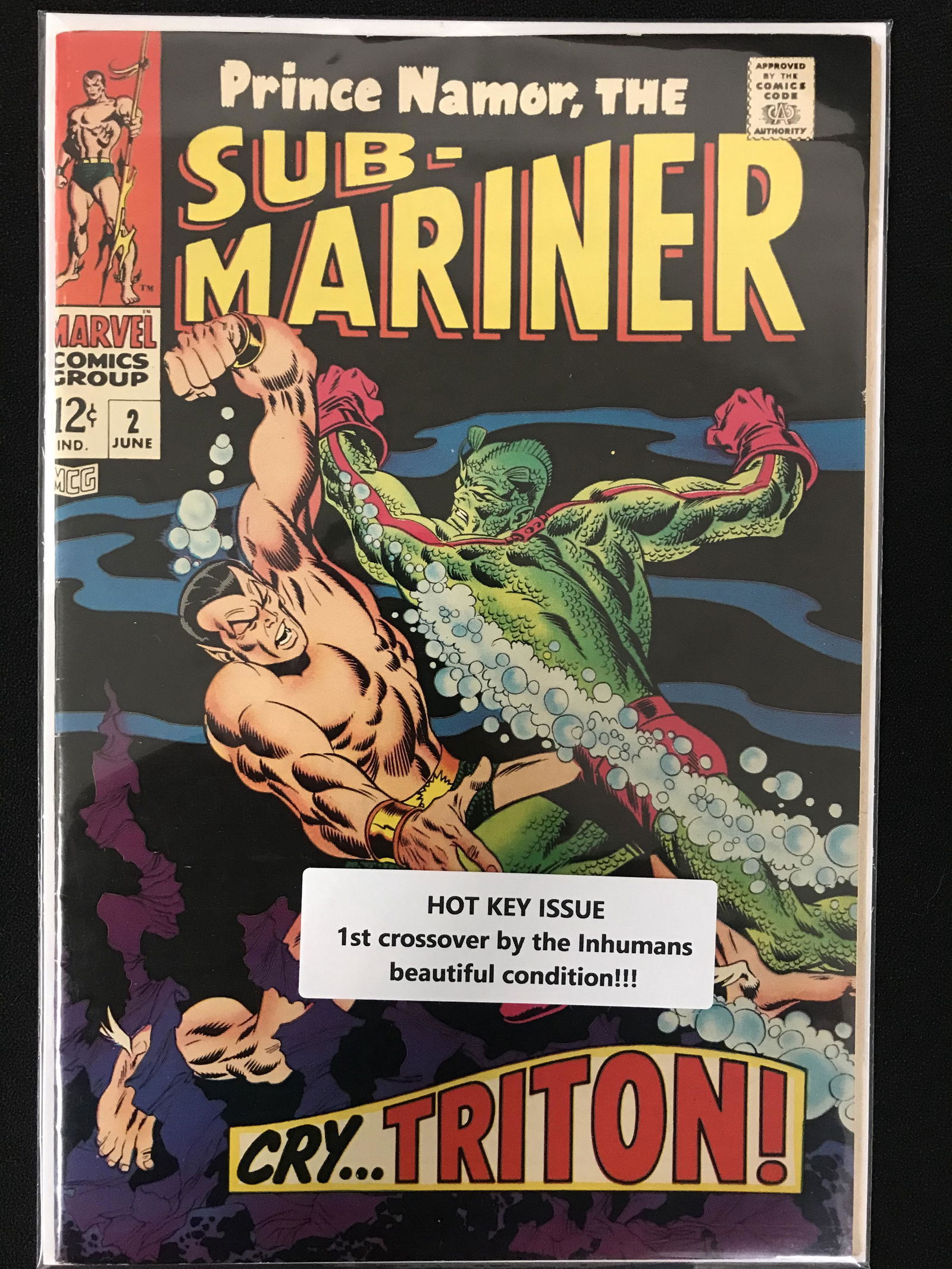 SUB-MARINER #2  MARVEL COMICS KEY ISSUE 1ST CROSSOVER BY THE INHUMANS (1 of 1)