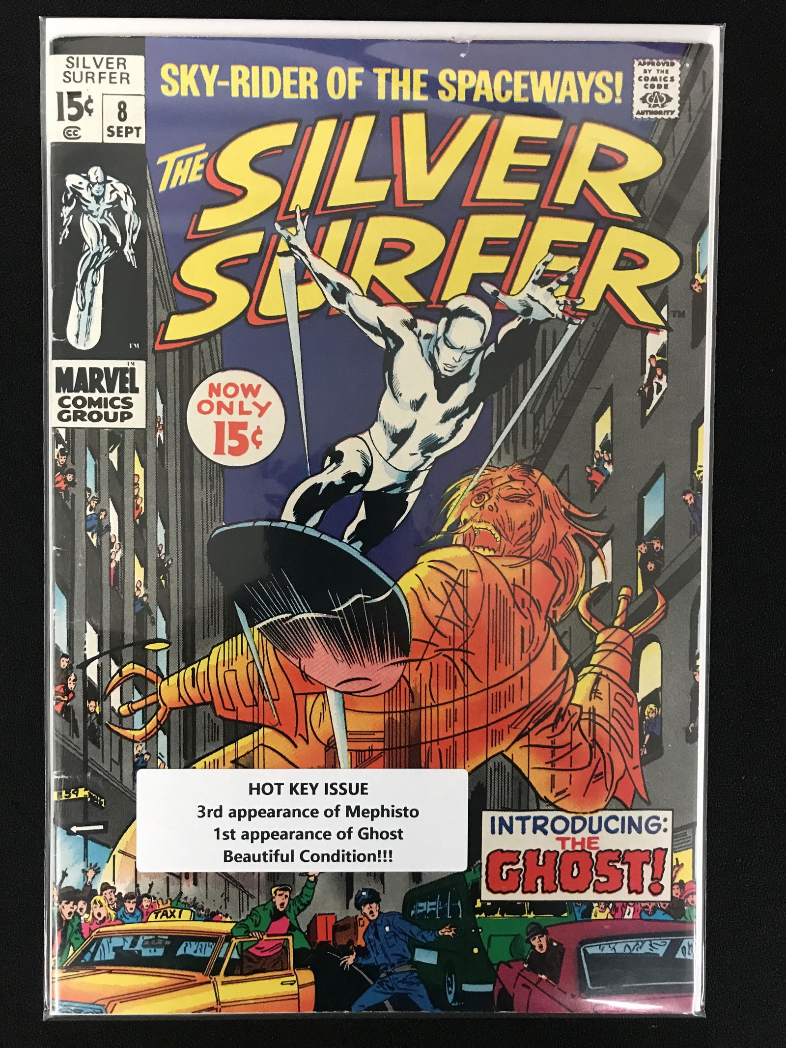 THE SILVER SURFER #8  MARVEL COMICS KEY ISSUE 1ST APPEARANCE OF GHOST (1 of 1)