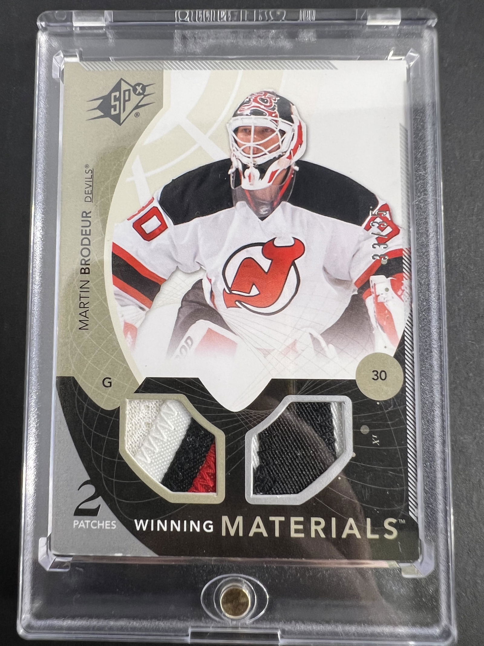 2011-12 UPPER DECK SPX MARTIN BRODEUR WINNING MATERIALS (1 of 2)