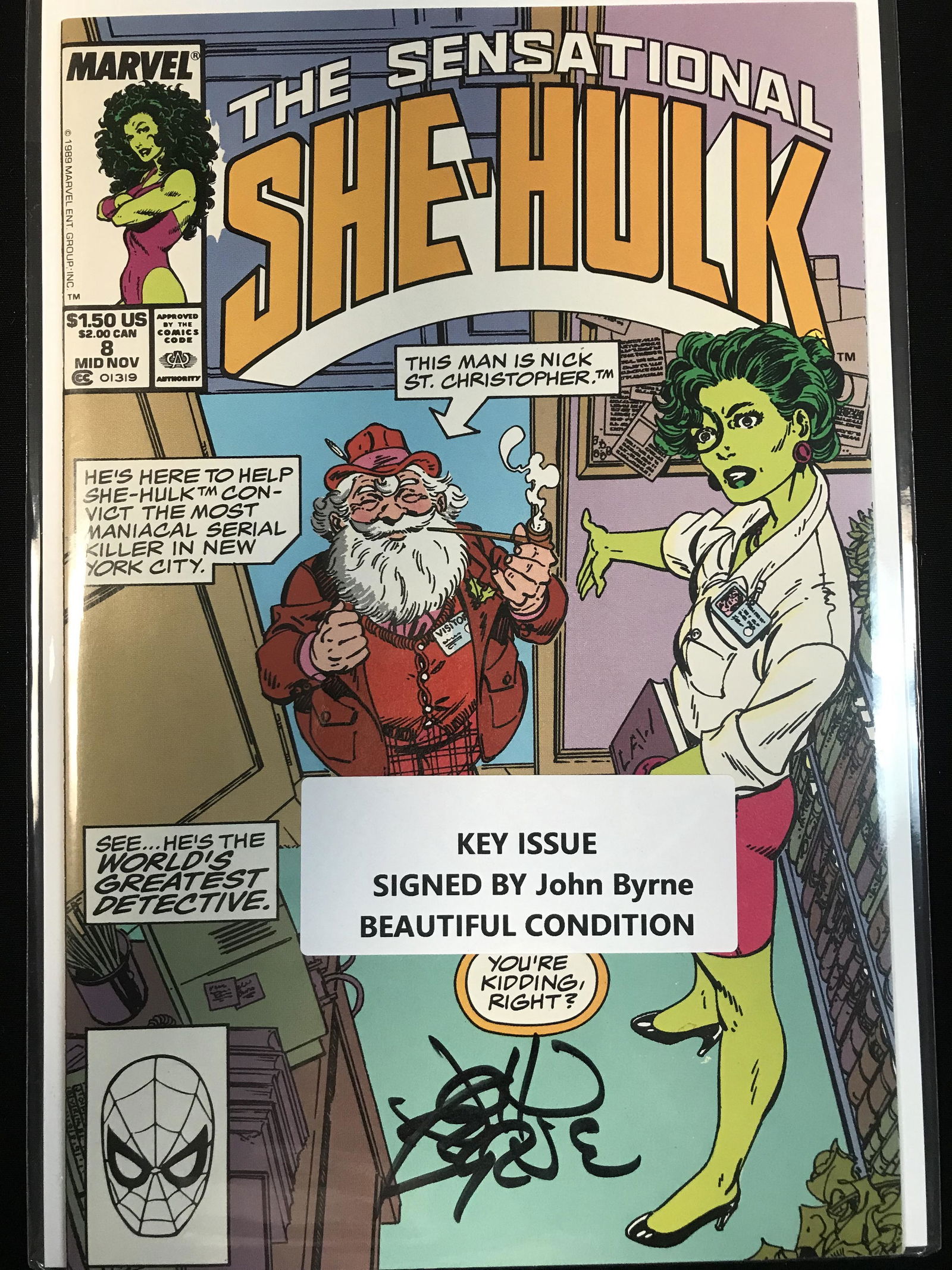 THE SENSATIONAL SHE-HULK #8  SIGNED BY JOHN BYRNE  (MARVEL COMICS) (1 of 1)