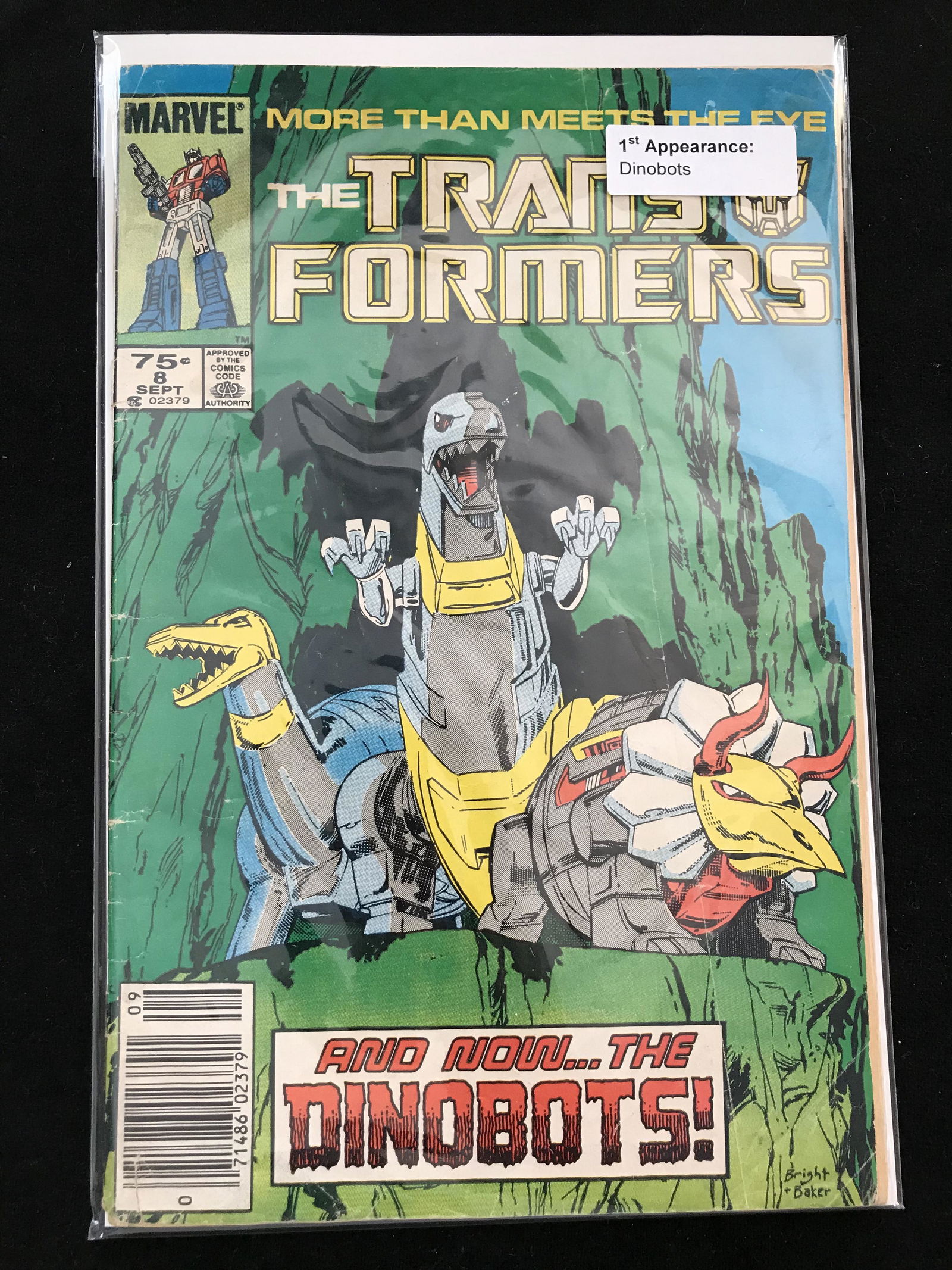 MARVEL COMICS THE TRANSFORMERS NO.8 (1ST APPEARANCE DINO BOTS (1 of 1)