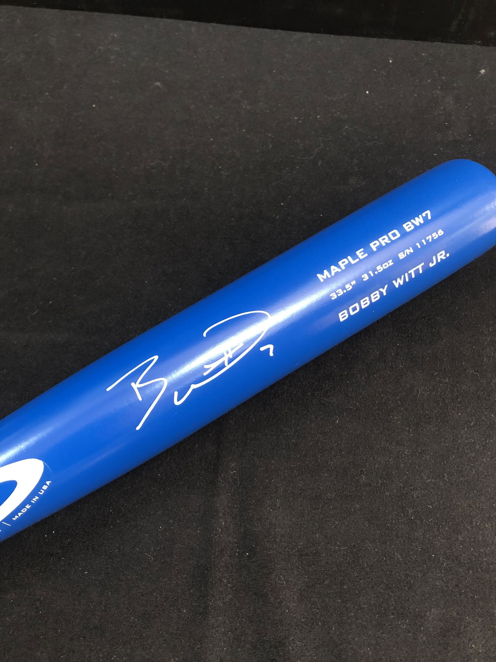 BOBBY WITT JR. SIGNED MAPLE PRO BASEBALL BAT (JSA COA) (1 of 3)