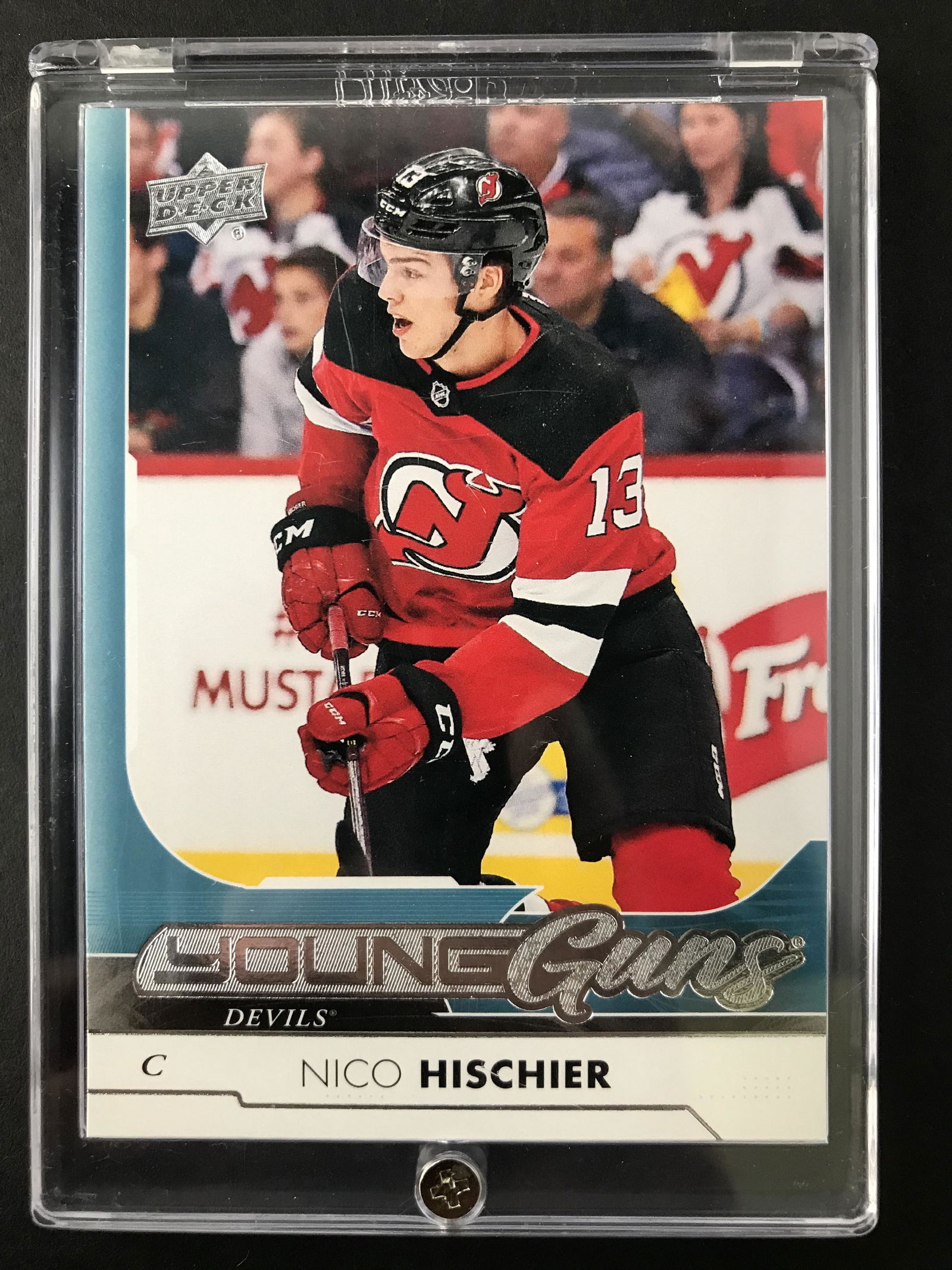 2017-18 UPPER DECK NICO HISHIER YOUNG GUNS ROOKIE CARD (1 of 2)