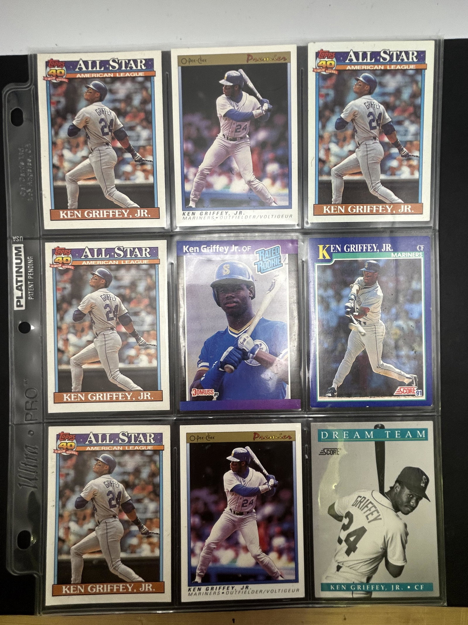 KEN GRIFFEY JR 9 CARD LOT... SOME ROOKIES: KEN GRIFFEY JR 9 CARD LOT... SOME ROOKIES