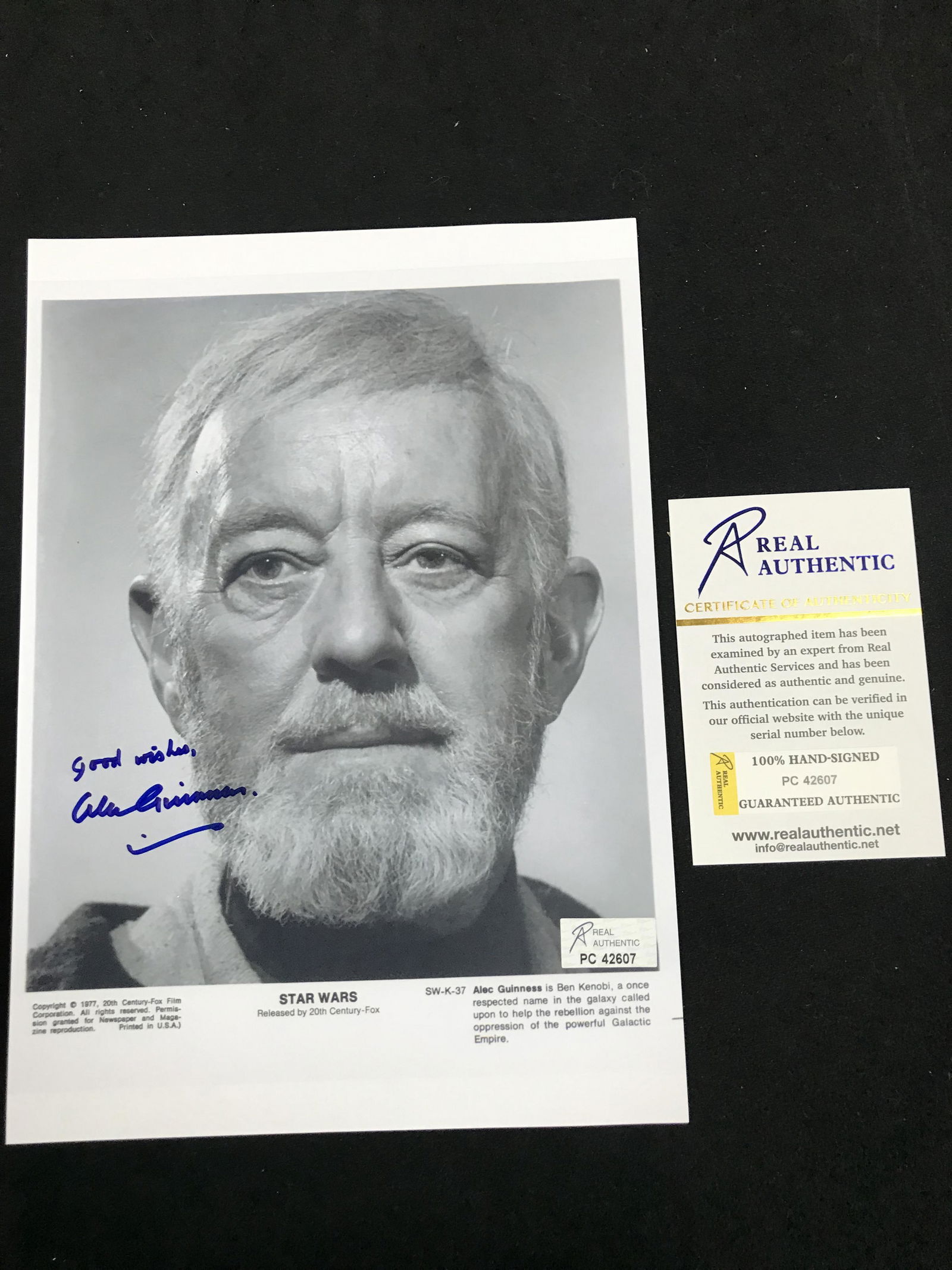 ALEC GUINNESS SIGNED STAR WARS 8 X 10 (RA COA) (1 of 1)