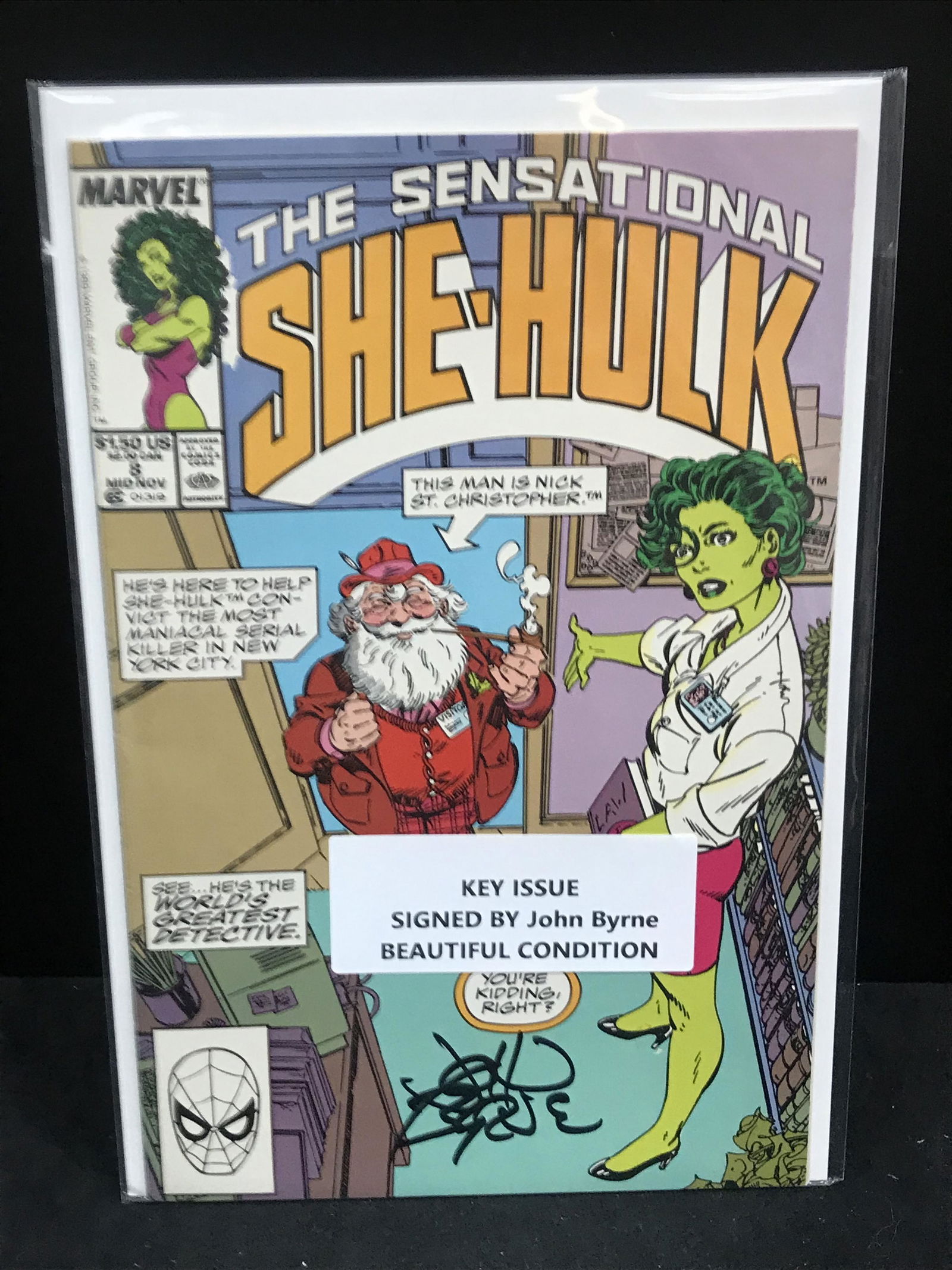 JOHN BYRNE SIGNED THE SENSATIONAL SHE-HULK NO.8 (MARVEL COMICS) (1 of 1)