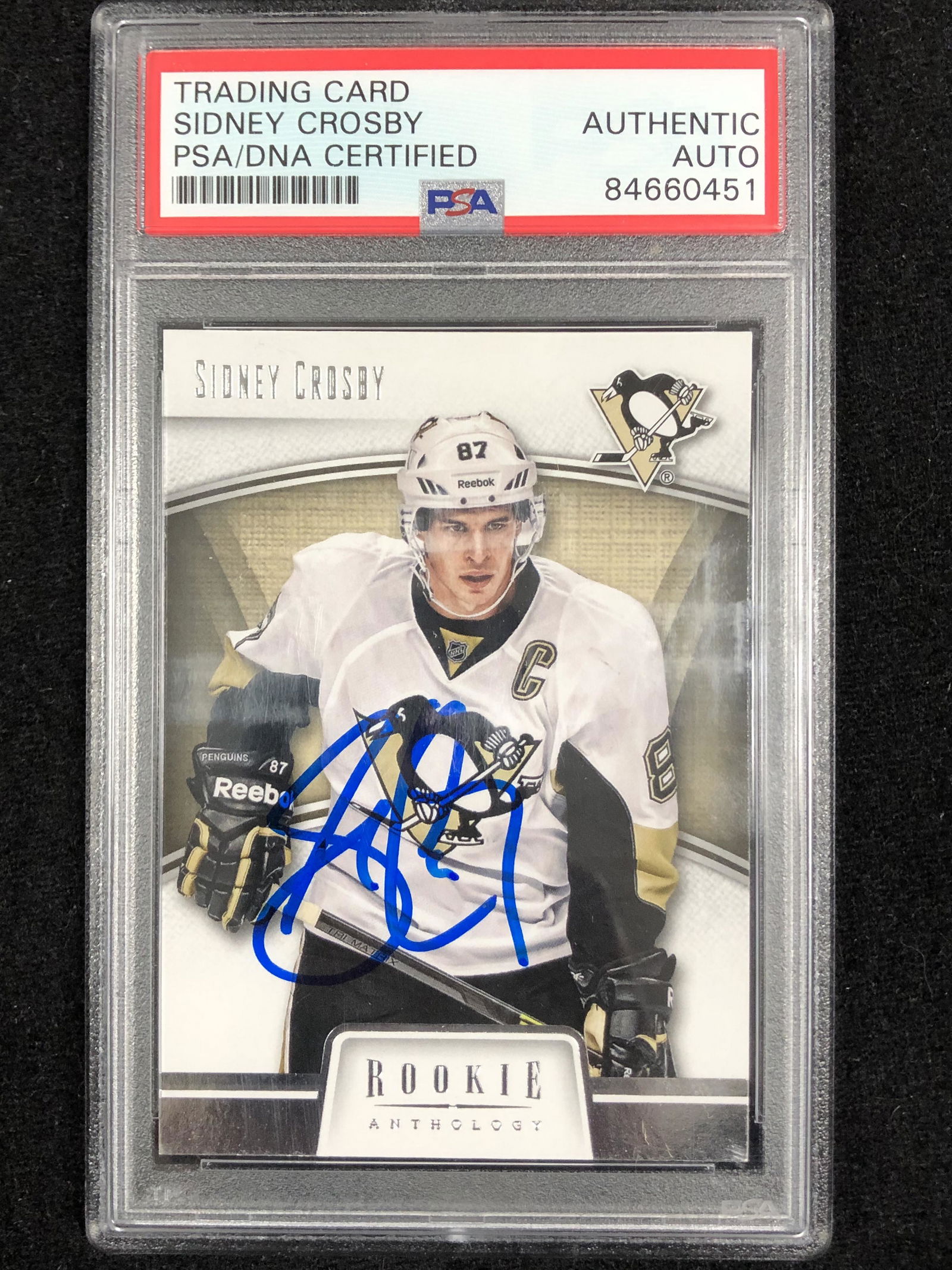 2011-12 UPPER DECK SIDNEY CROSBY SIGNED ROOKIE ANTHOLOGY HOCKEY CARD (PSA AUTHENTIC) (1 of 1)