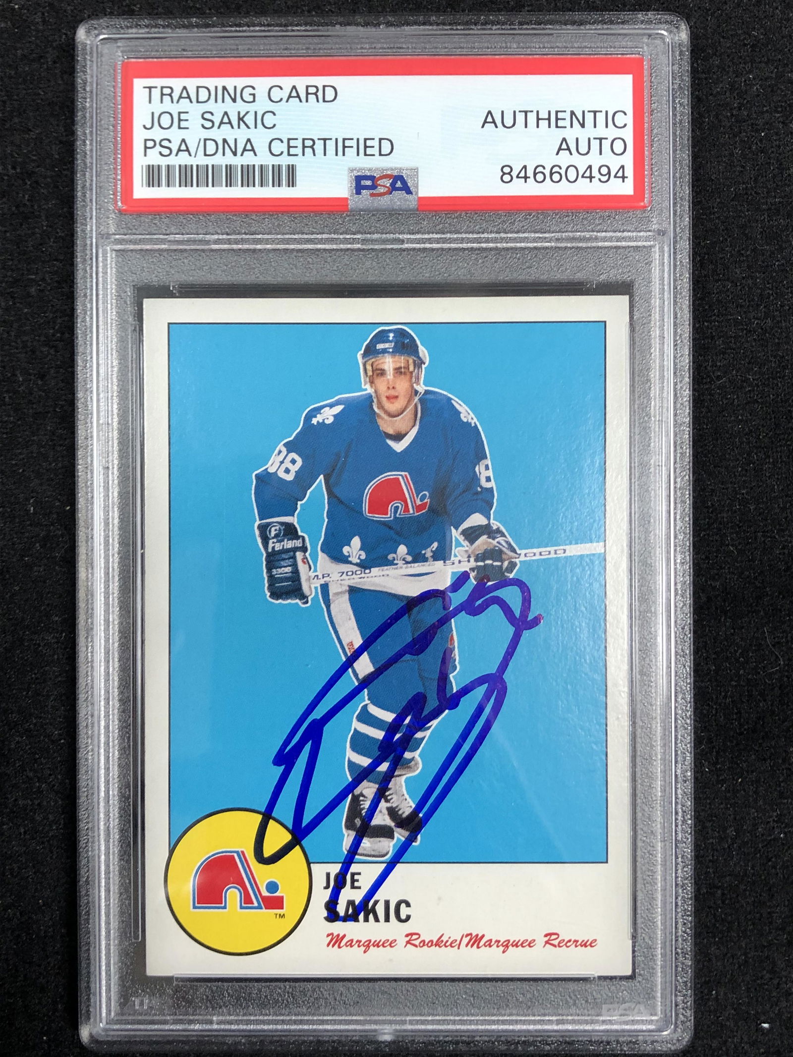 2016-17 OPC JOE SAKIC SIGNED HOCKEY CARD (PSA AUTHENTIC) (1 of 1)