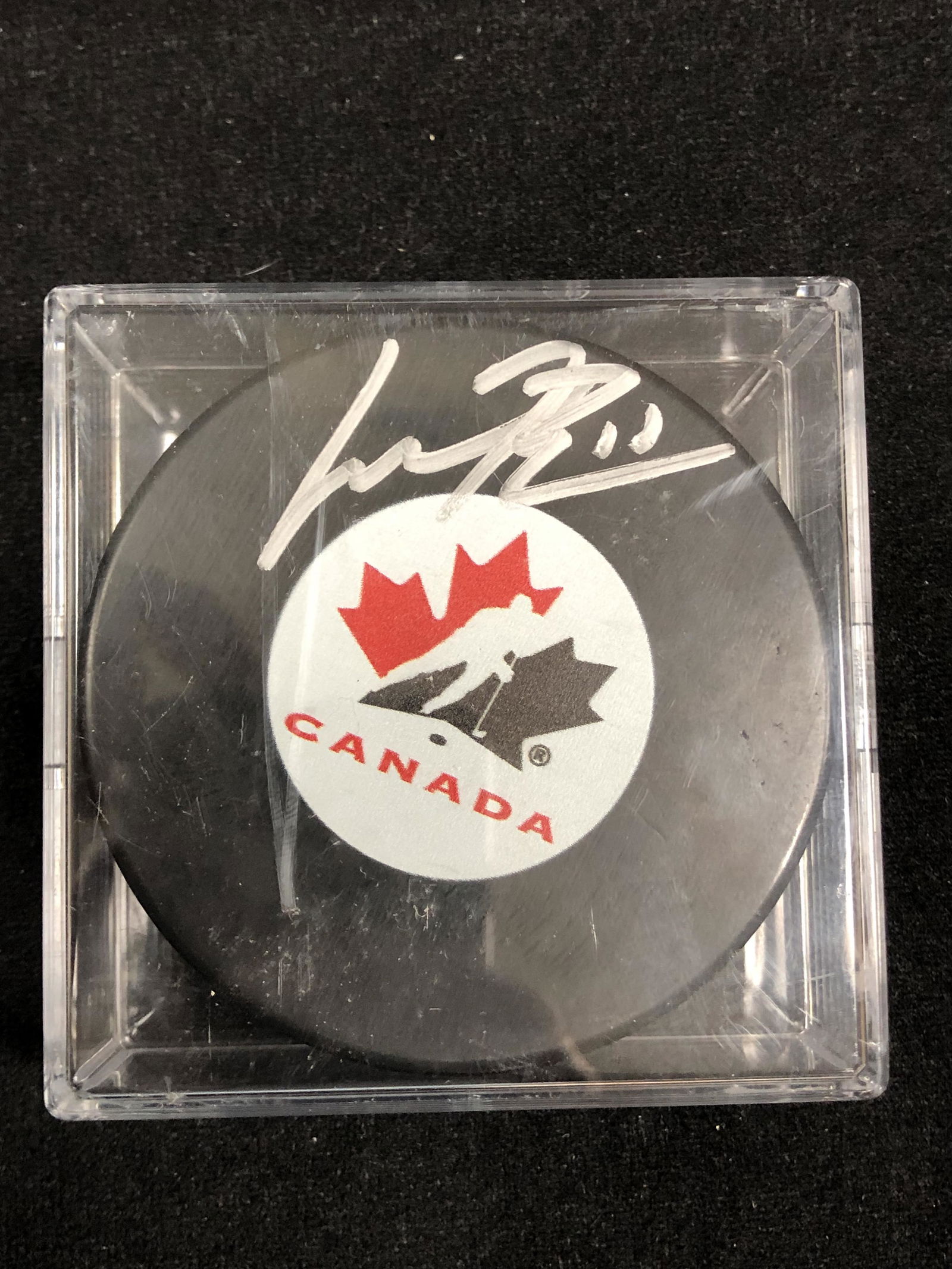 CONNOR BEDARD SIGNED TEAM CANADA HOCKEY PUCK (1 of 1)
