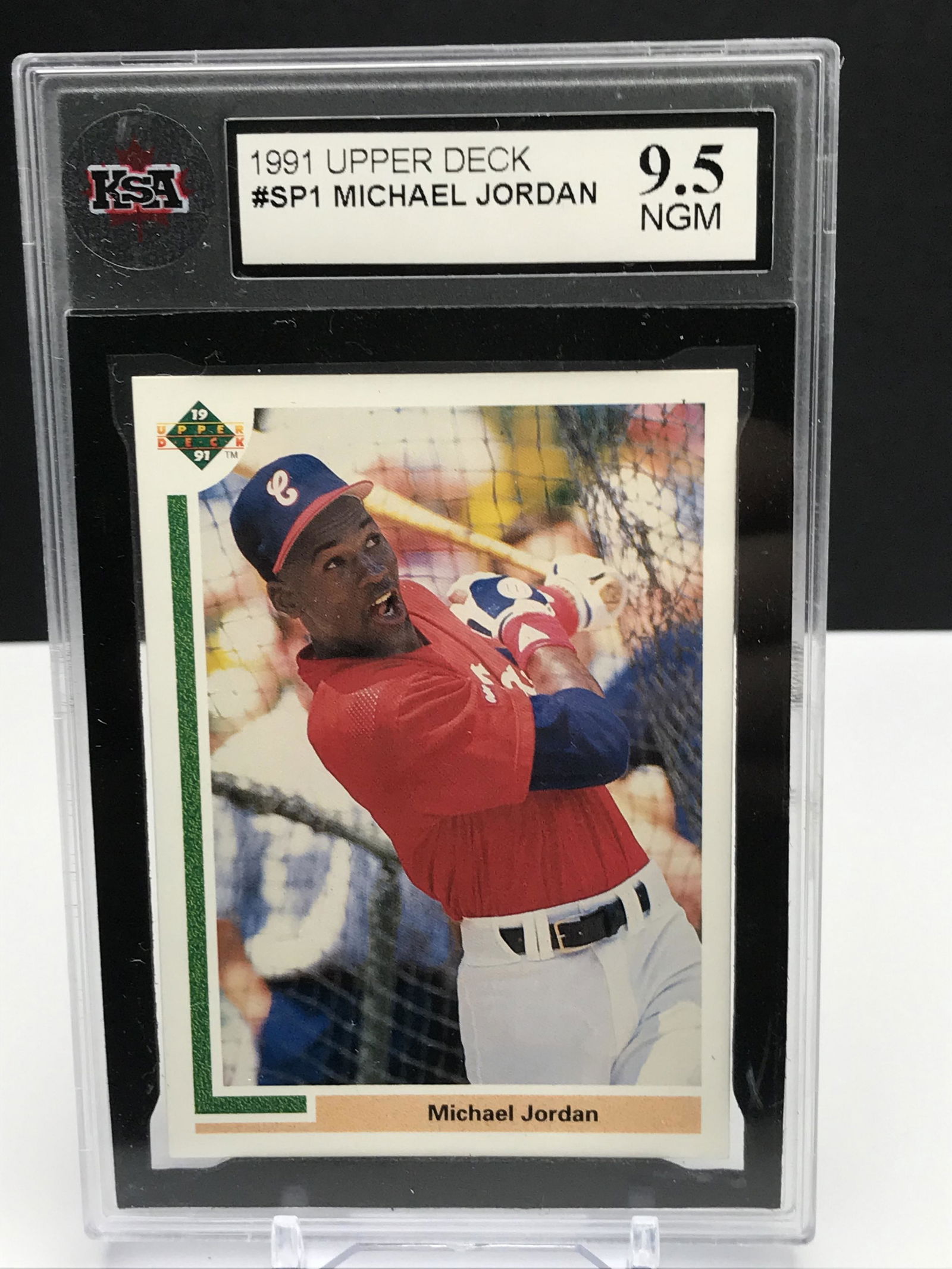 1991 UPPER DECK BASEBALL MICHAEL JORDAN ROOKIE CARD (KSA 9.5) (1 of 2)