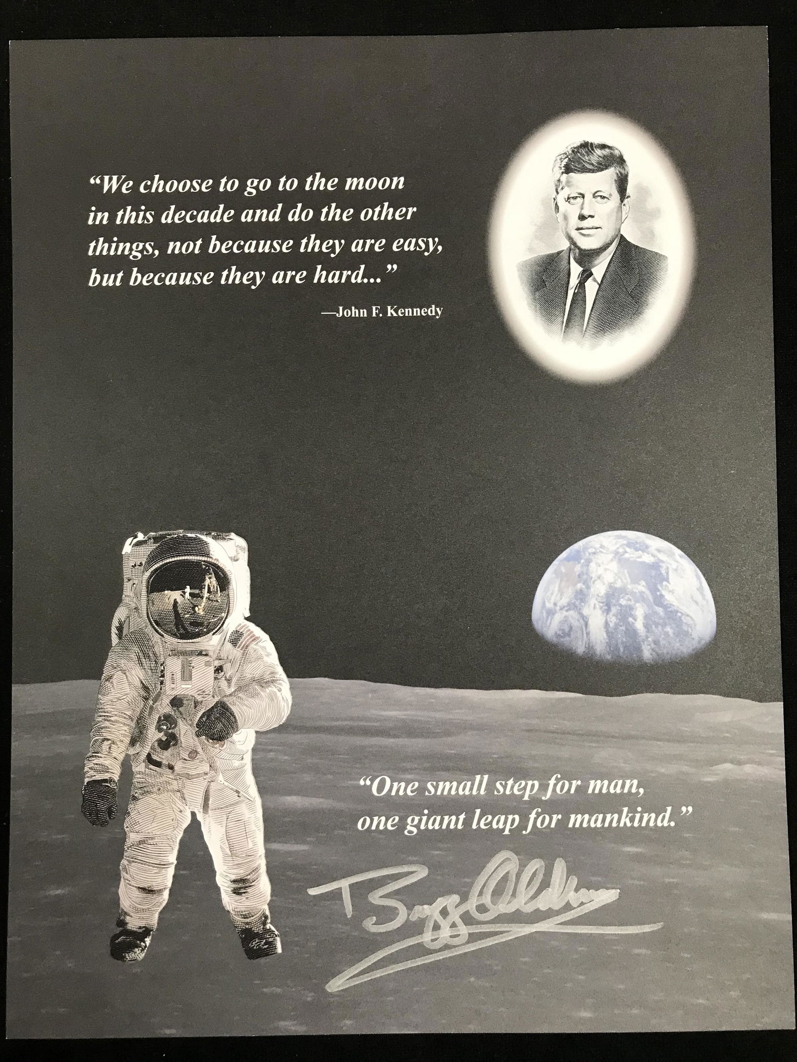 BUZZ ALDRIN SIGNED APOLLO 11 8 X 10 WITH COA (1 of 2)