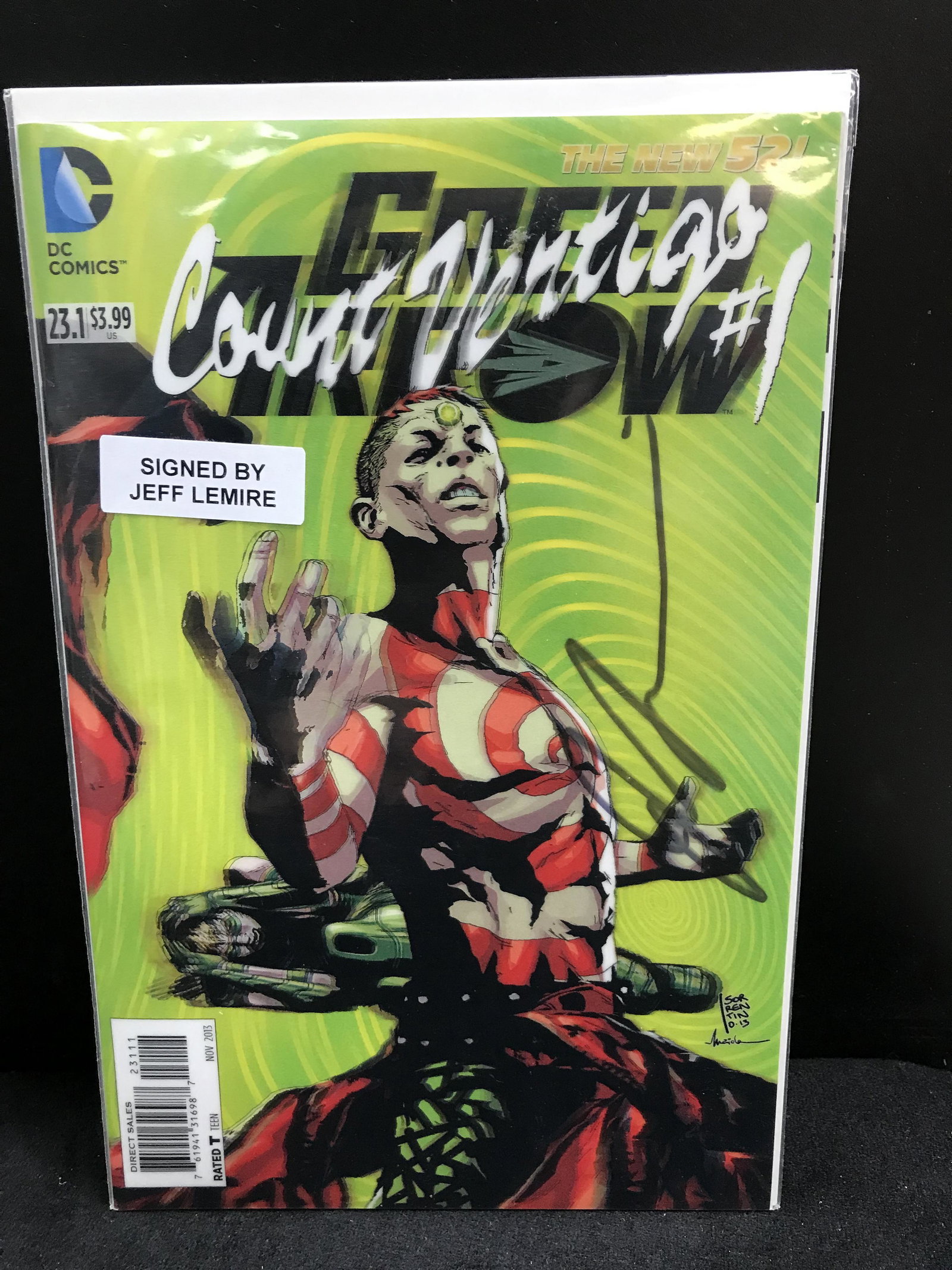 DC COMICS GREEN LANTERN 3D VARIANT #1 (SIGNED BY JEFF LEMIRE) (1 of 1)