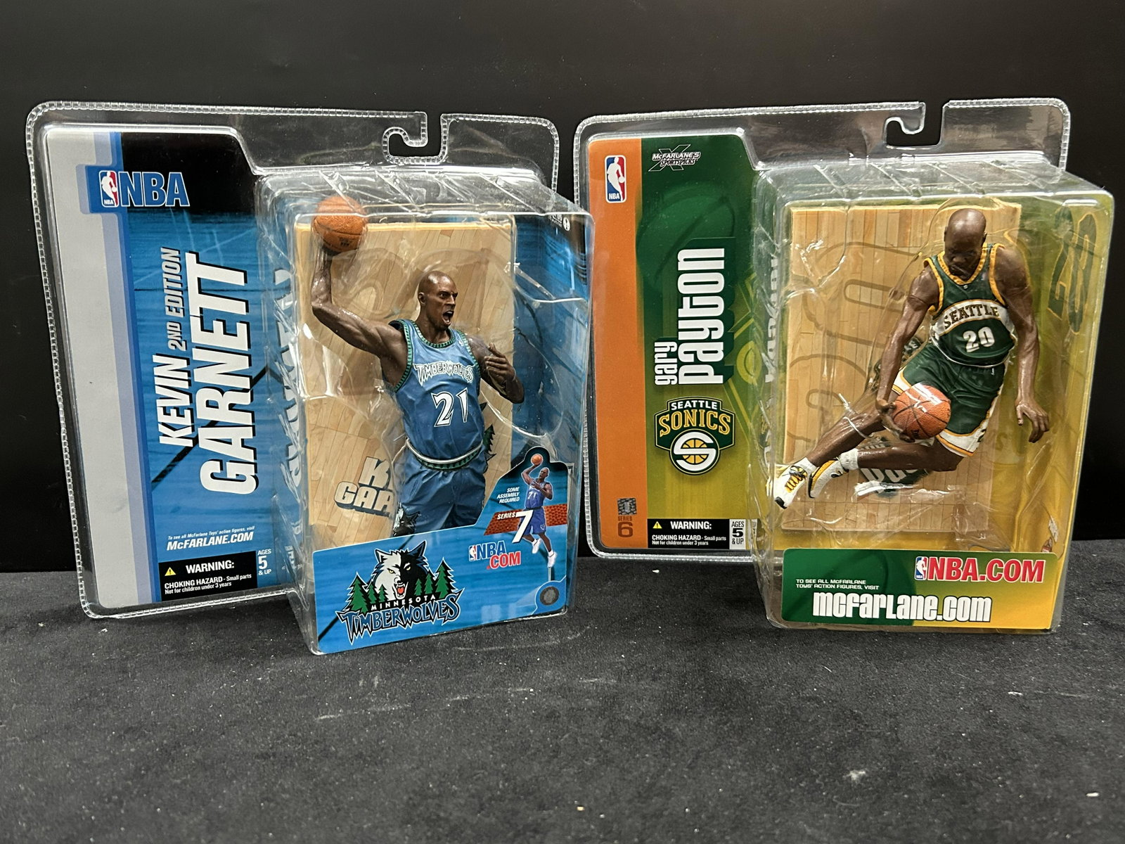 LOT OF 2 NBA MCFARLANE FIGURES SEALED KEVIN GARNETT AND GARY PAYTON: LOT OF 2 NBA MCFARLANE FIGURES SEALED KEVIN GARNETT AND GARY PAYTON