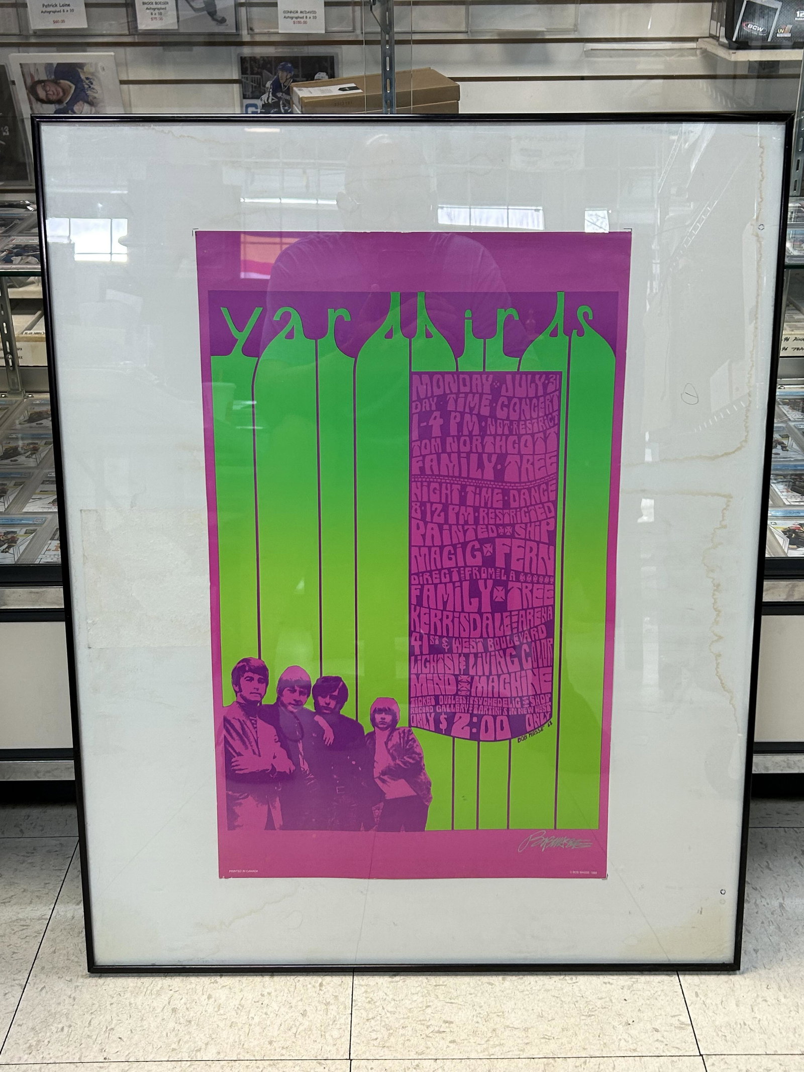 1999 BOB MASSE YARBIRDS FRAMED CONCERT POSTER: 1999 BOB MASSE YARBIRDS FRAMED CONCERT POSTER