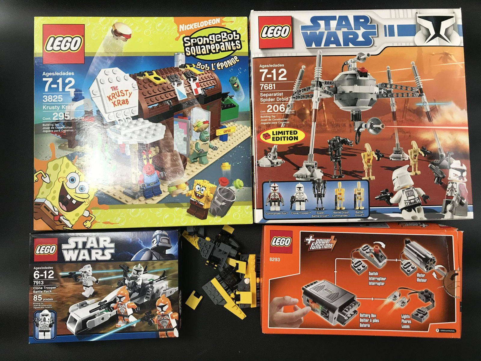 LOT OF 4 LEGO BOXES STAR WARS AND SPONGEBOB SQUAREPANTS OPEN BOXES (1 of 1)