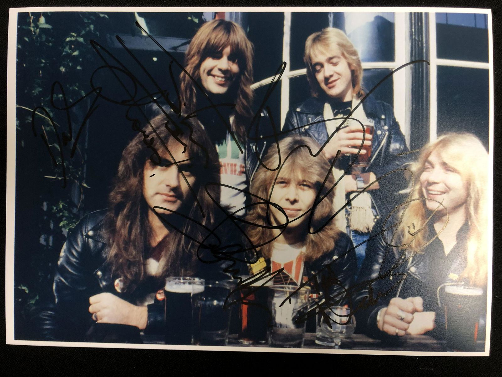 IRON MAIDEN BAND SIGNED 8 X 10 (RA COA) (1 of 2)