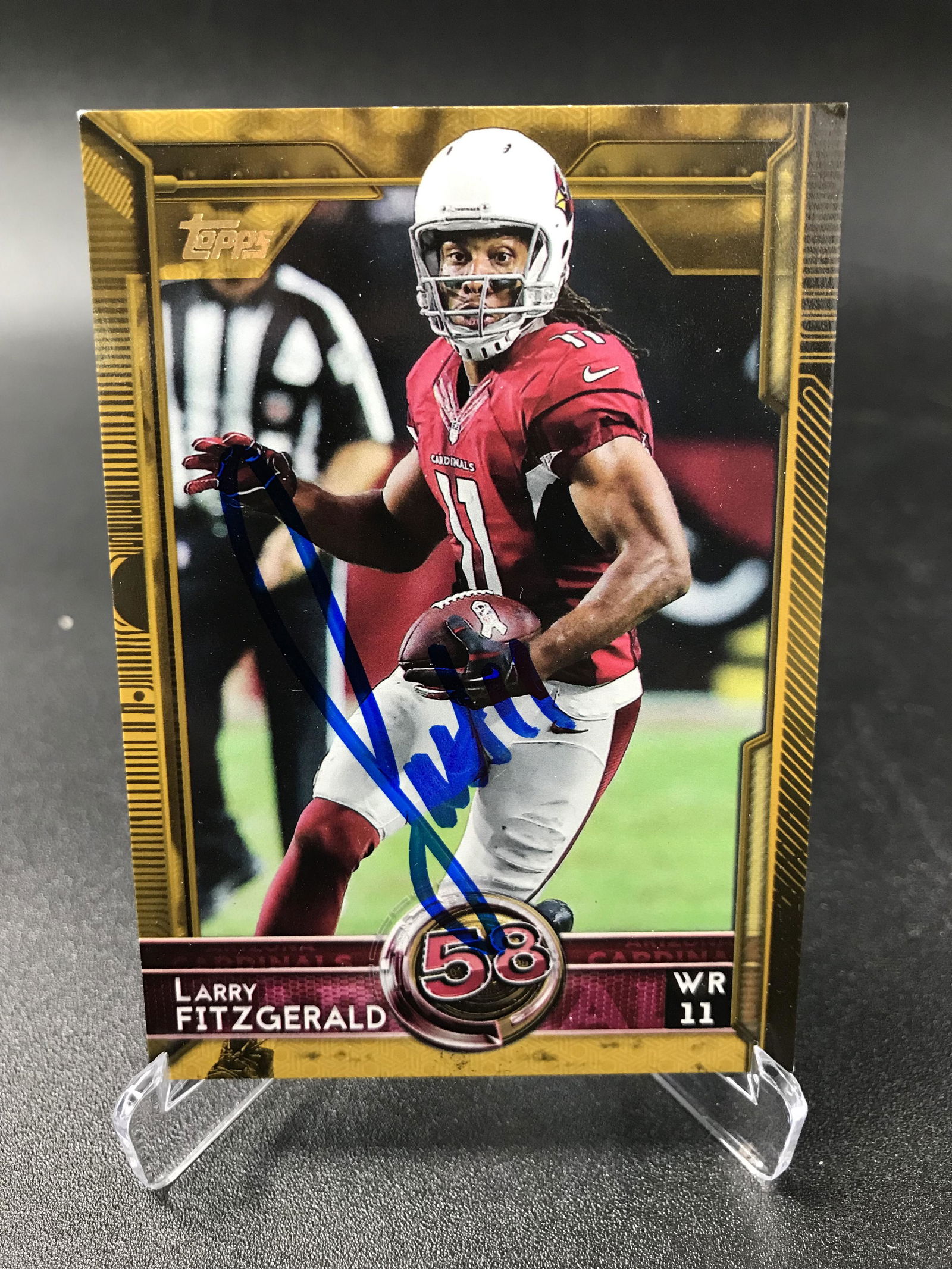 AUTOGRAPHED TOPPS #389 LARRY FITZGERALD NUMBERED 0421/2015 (1 of 2)