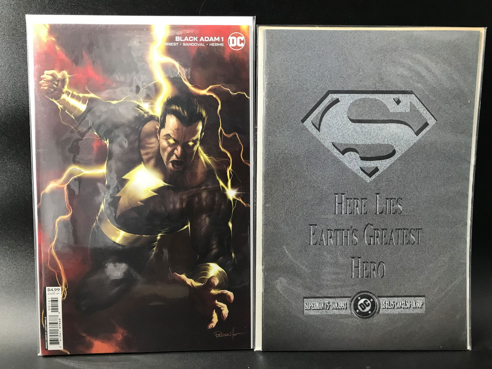 BLACK ADAM #1 AND HERE LIES EARTH'S GREATEST HERO SUPERMAN (DC COMICS) (1 of 1)