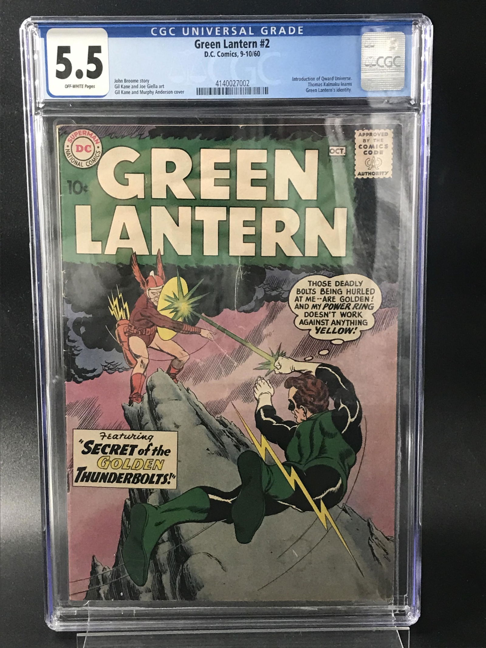 DC COMICS GREEN LANTERN NO.2 1960 (CGC 5.5) (1 of 1)