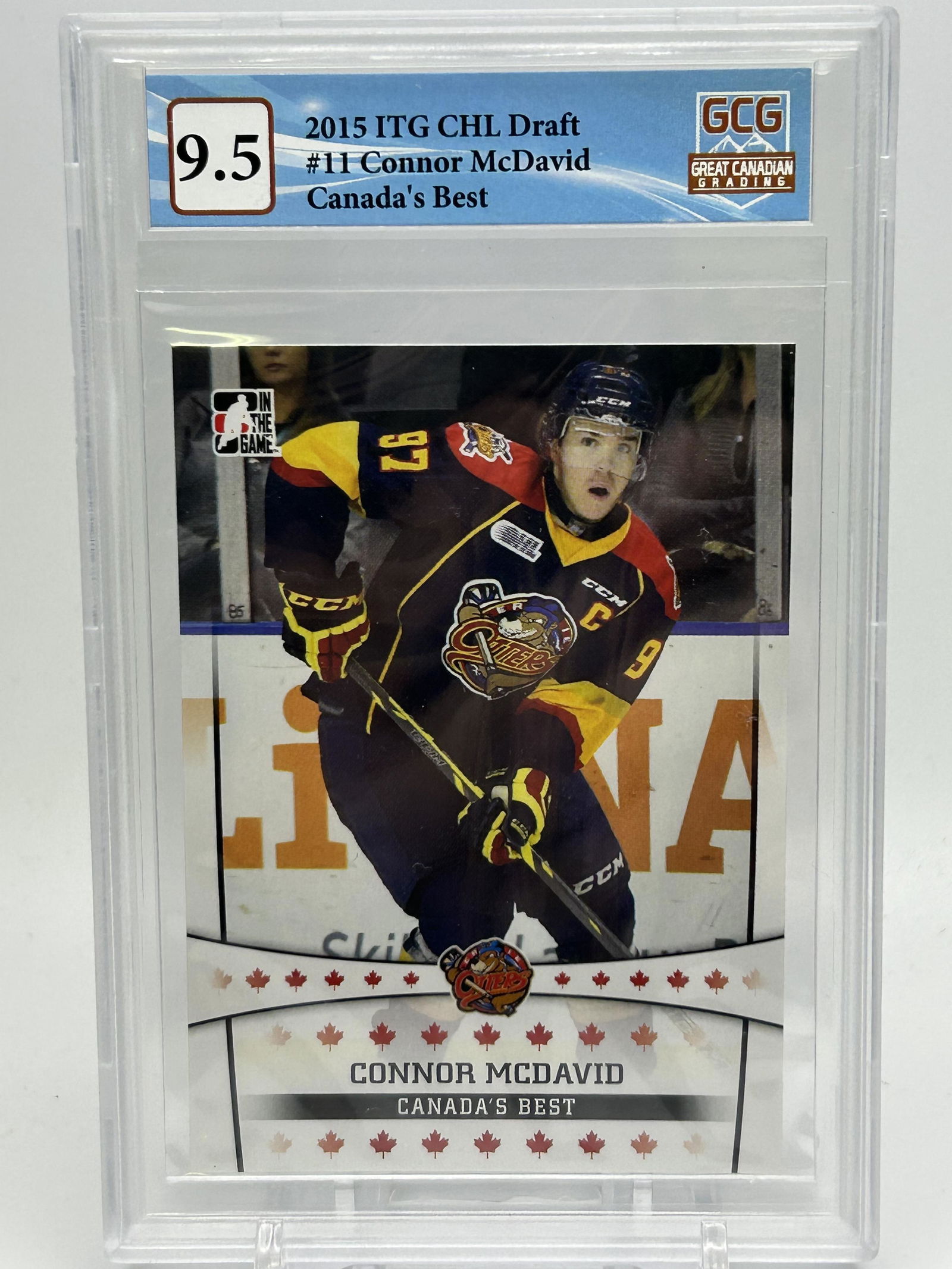 CONNOR MCDAVID 2015 ROOKIE CARD ERIE OTTERS GRADED GCG 9.5 (1 of 2)