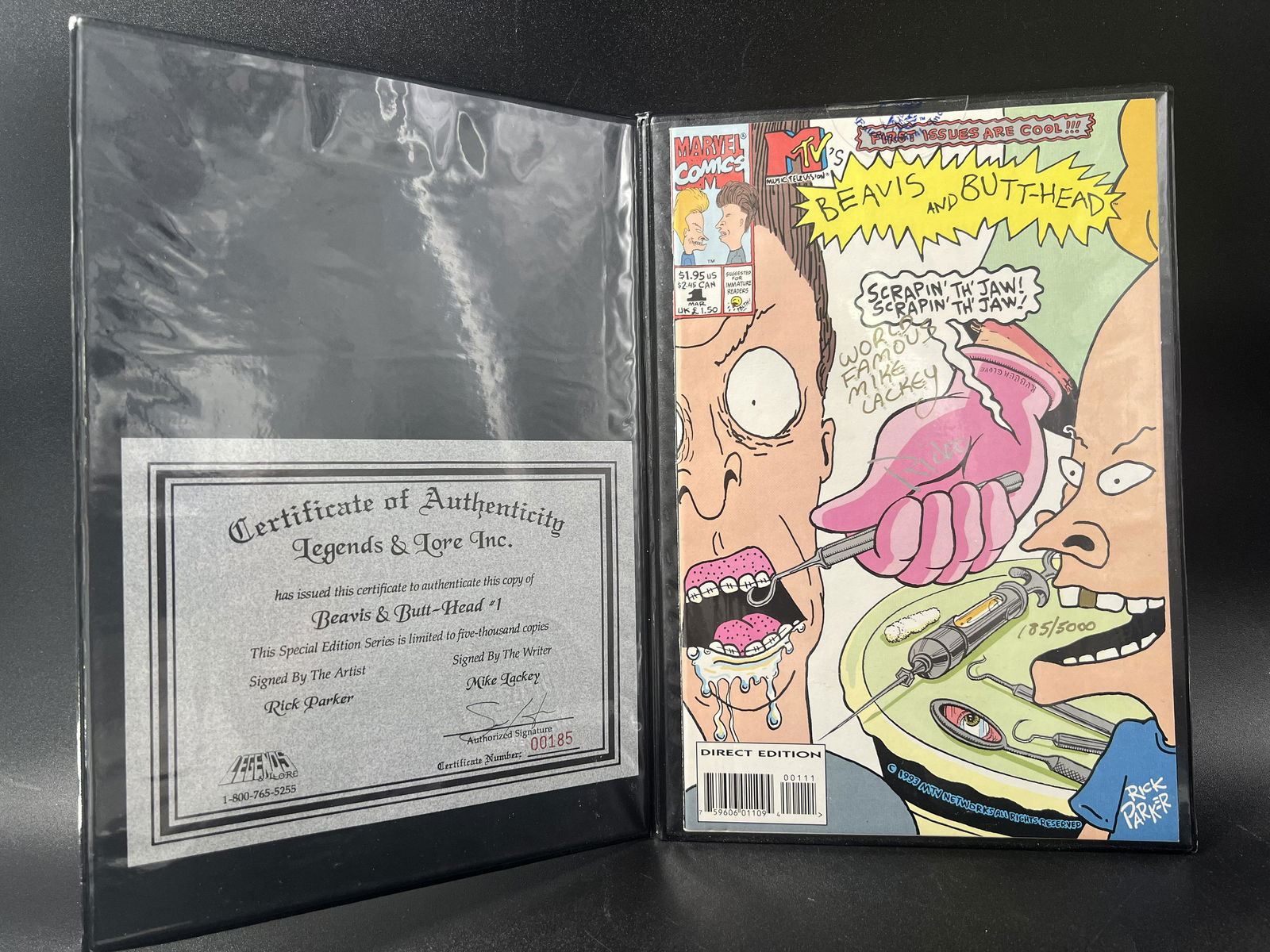 RICK PARKER AND MIKE LACKEY ARTIST SIGNED BEAVIS AND BUTTHEAD NO.1 COMIC BOOK (1 of 1)