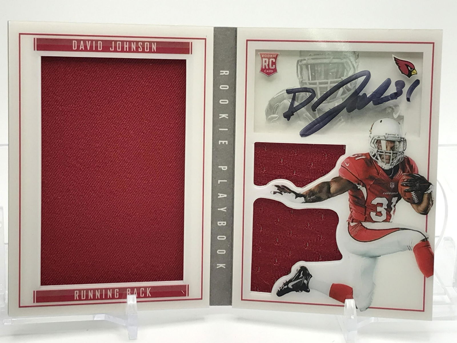 PANINI # 66  SIGNED DAVID JOHNSON  PLAYBOOK  ROOKIE CARD NUMBERED 187/199 (1 of 4)