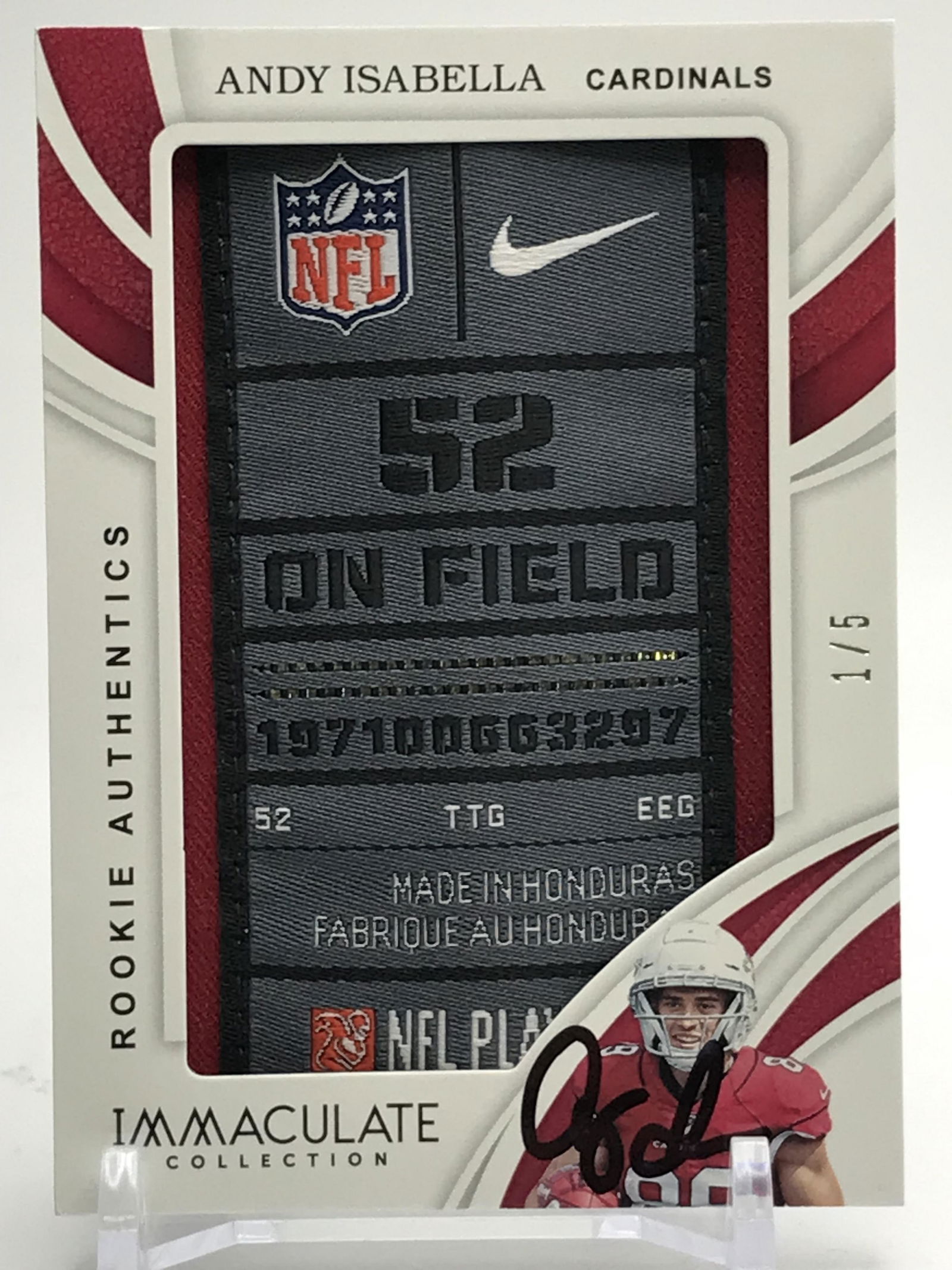 PANINI # RL-38  SIGNED  ANDY ISABELLA   ROOKIE AUTHENTICS   CARD NUMBERED 1/5 (1 of 2)