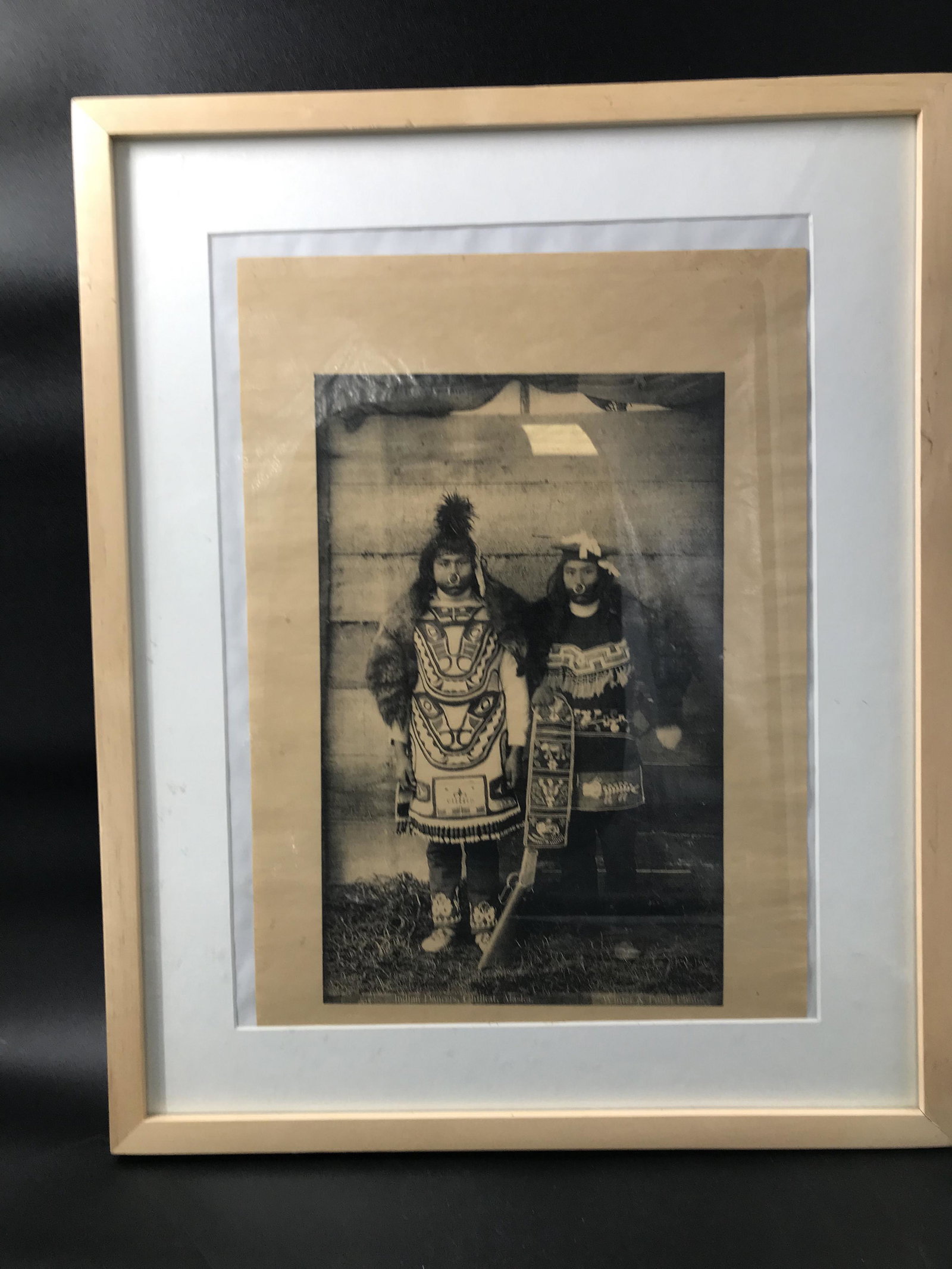 FRAMED NATIVE ART OLD PHOTO: FRAMED NATIVE ART OLD PHOTO