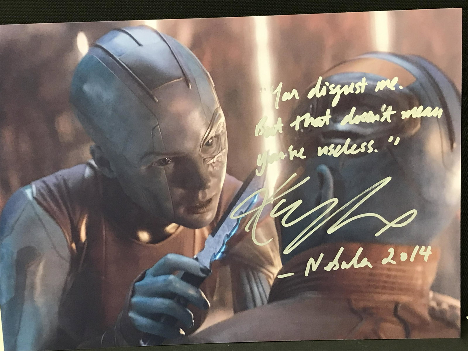 KAREN GILLAN "NEBULA GAURDIANS OF THE GALAXY" SIGNED 8 X 10 (RA COA): KAREN GILLAN "NEBULA GAURDIANS OF THE GALAXY" SIGNED 8 X 10 (RA COA)
