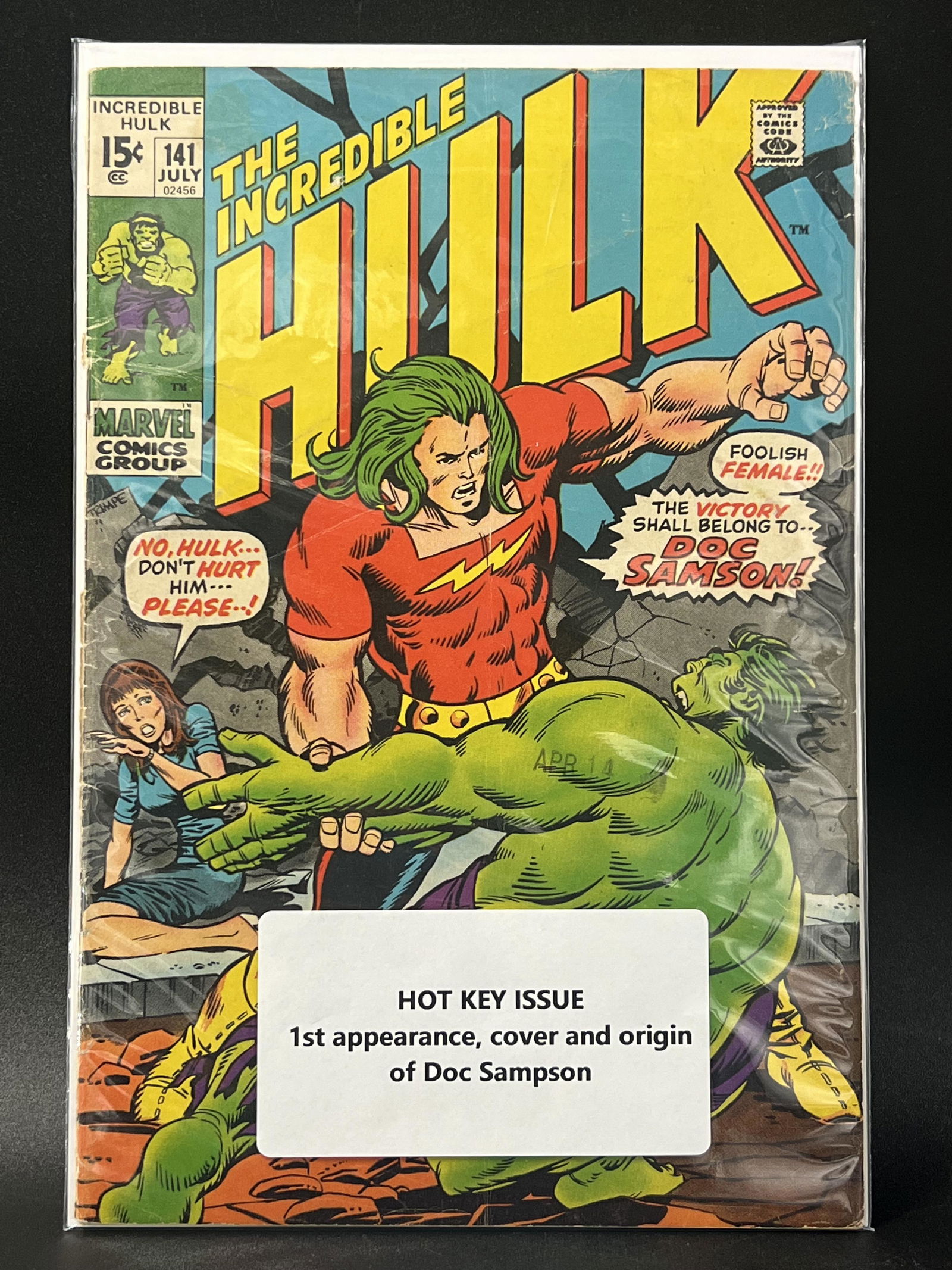 THE INCREDIBLE HULK #141 KEY ISSUE   MARVEL COMICS (1 of 1)