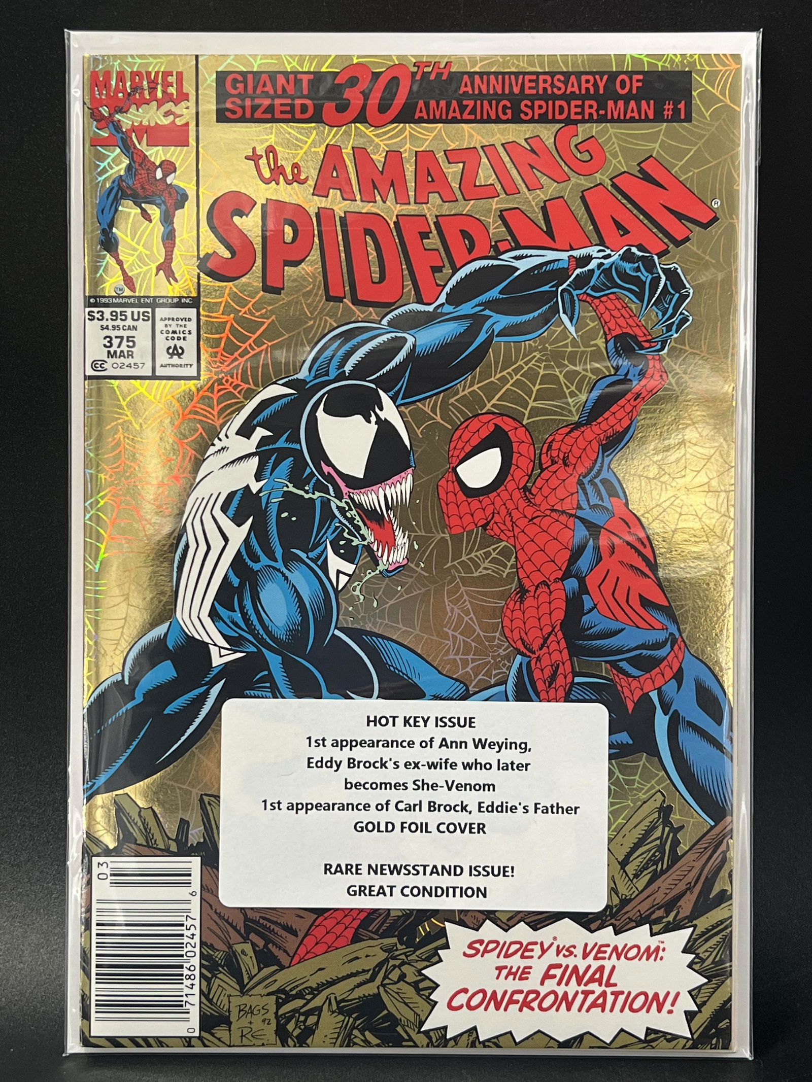 The AMAZING SPIDER-MAN #375 KEY ISSUE    MARVEL COMICS (1 of 1)