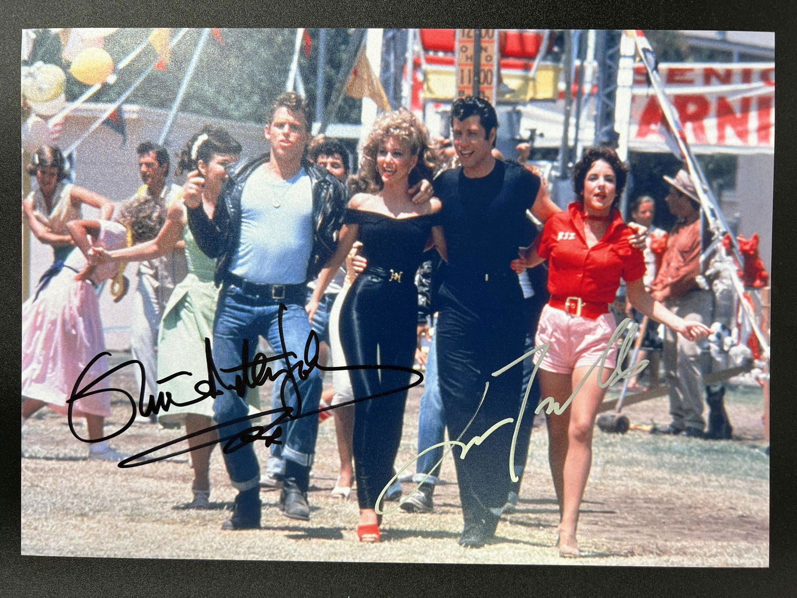 OLIVIA NEWTON-JOHN AND JOHN TRAVOLTA "GREASE" DUEL SIGNED 8 X 10 (RA COA) (1 of 2)