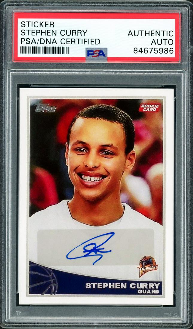 STEPHEN CURREY SIGNED TOPPS ROOKIE CARD (PSA COA) (1 of 2)
