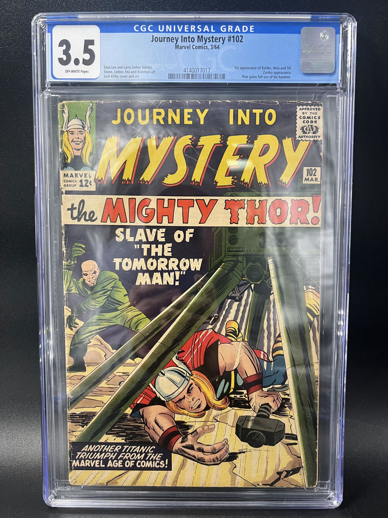 JOURNEY INTO MYSTERY #102  CGC GRADED 3.5  MARVEL COMICS (1 of 1)