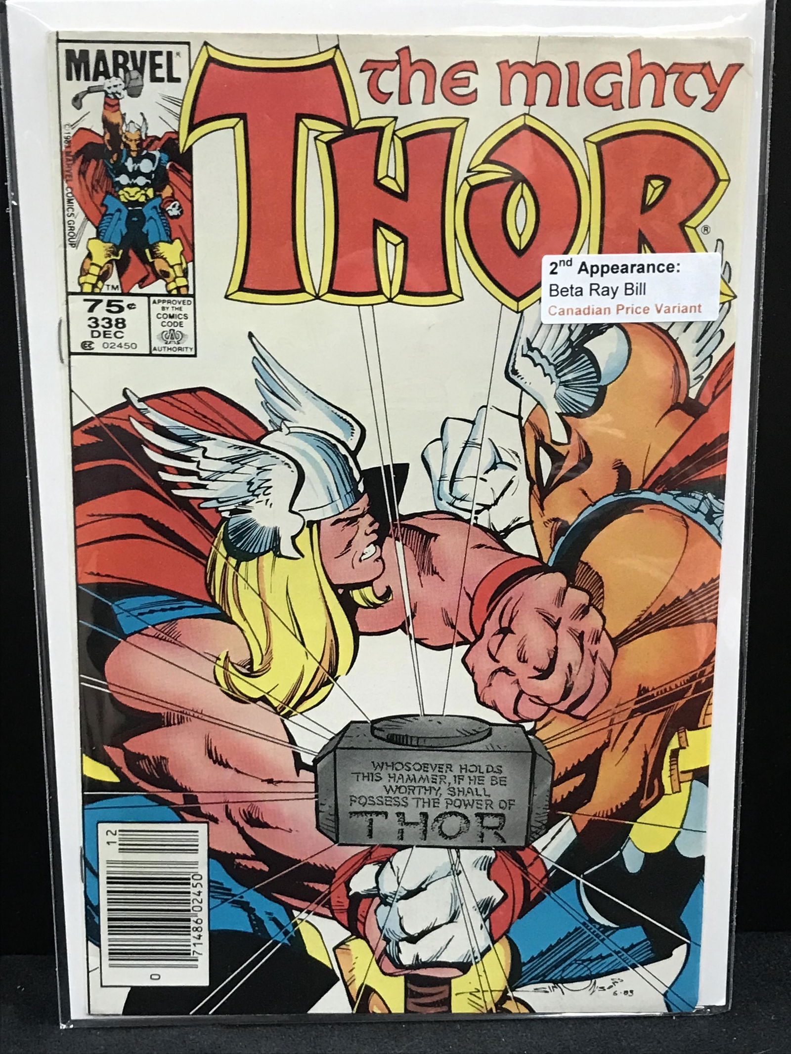 MARVEL COMICS THE MIGHTY THOR NO.338 (2ND APPEARANCE BETA RAY BILL) (1 of 1)