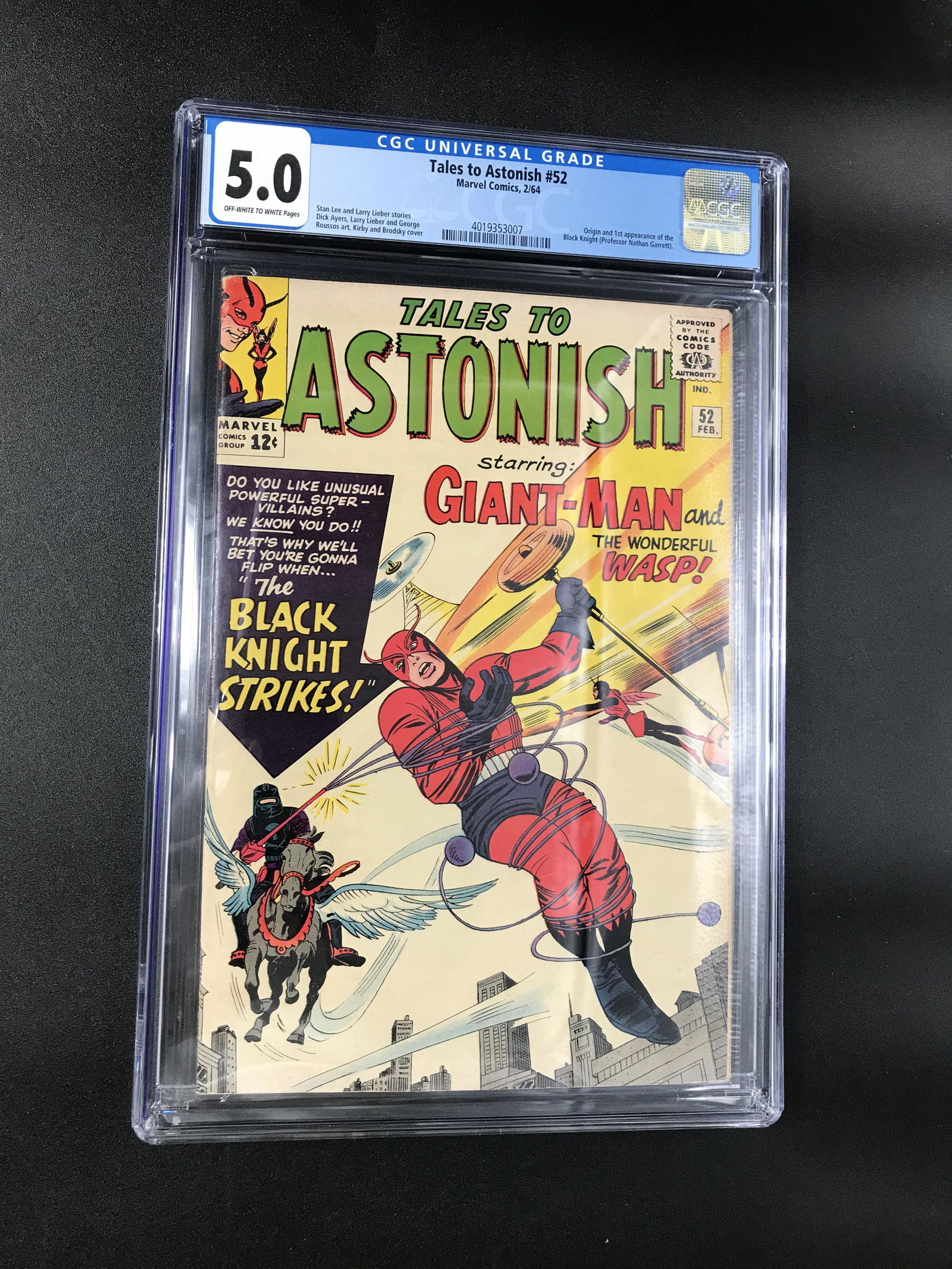 MARVEL COMICS TALES OF ASTONISH NO.52 (1ST APPEARANCE BLACK KNIGHT) CGC 5.0 (1 of 1)