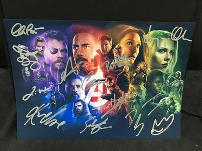 THE AVENGERS END GAME CAST SIGNED 8 X 10 (RA COA): THE AVENGERS END GAME CAST SIGNED 8 X 10 (RA COA)