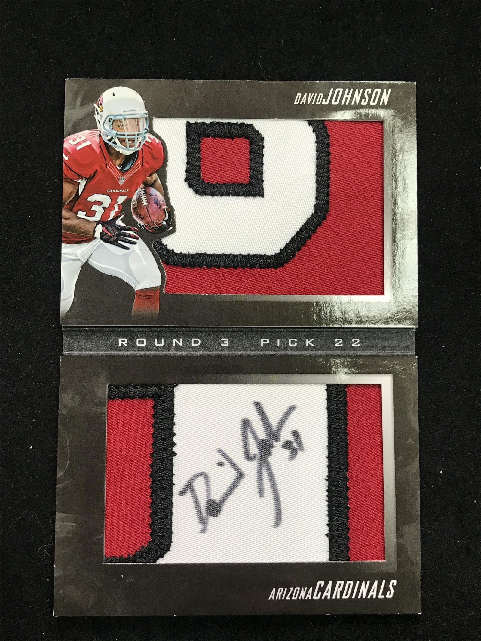 2015 PANINI PLAYBOOK DAVID JOHNSON JERSEY AUTO BOOKLET 7/10: 2015 PANINI PLAYBOOK DAVID JOHNSON JERSEY AUTO BOOKLET 7/10
